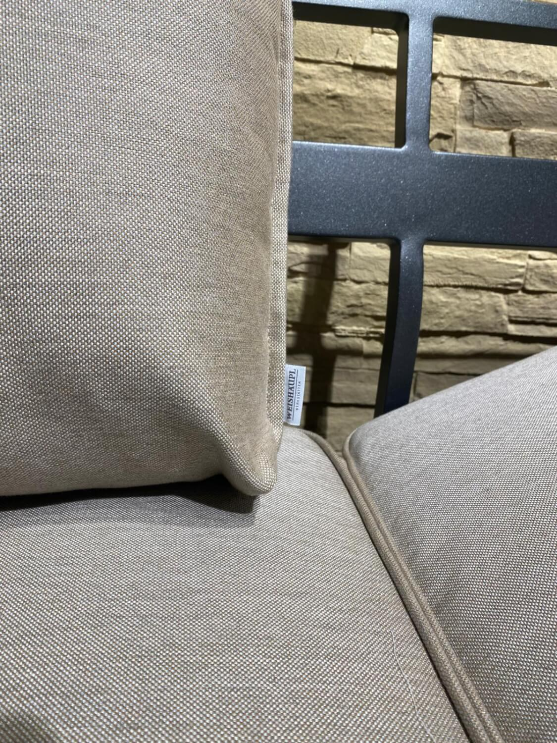 Weishäupl - Liegenelement Minu Stoff Panama Lino Beige Braun Aluminium Pulverbeschichtet - 6