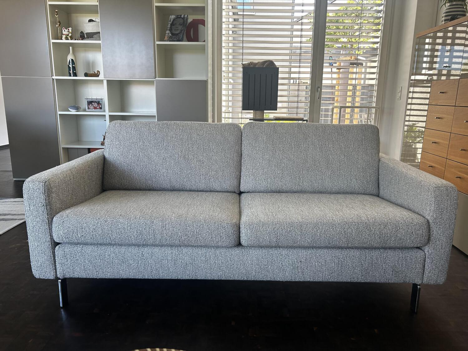 COR - Sofa Conseta Stoff Hellgrau PG 90 Schmalfuß Verchromt - 5