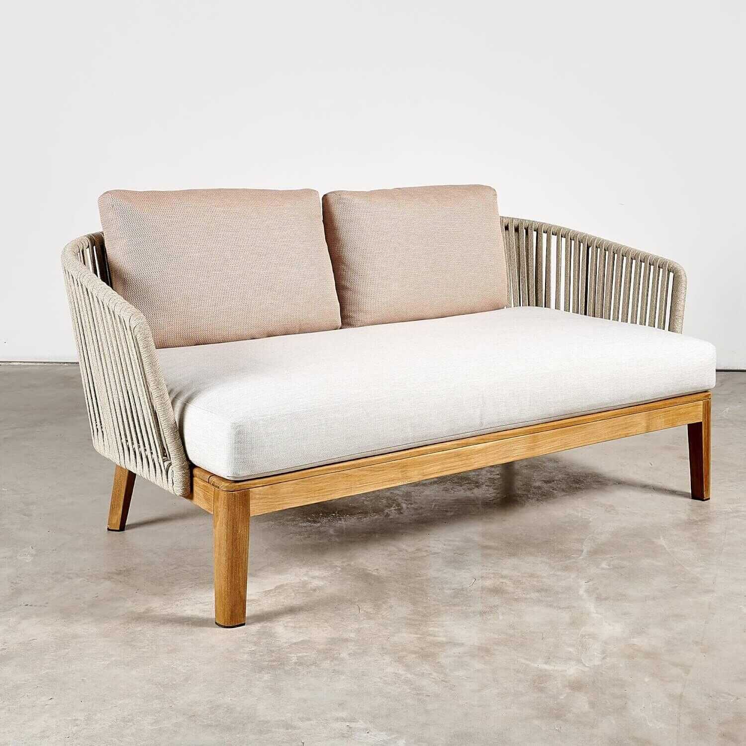 Sofa Outdoor Mood 2-Sitzer Bezug Linen Farbe Chalk Geflecht Farbe Linen