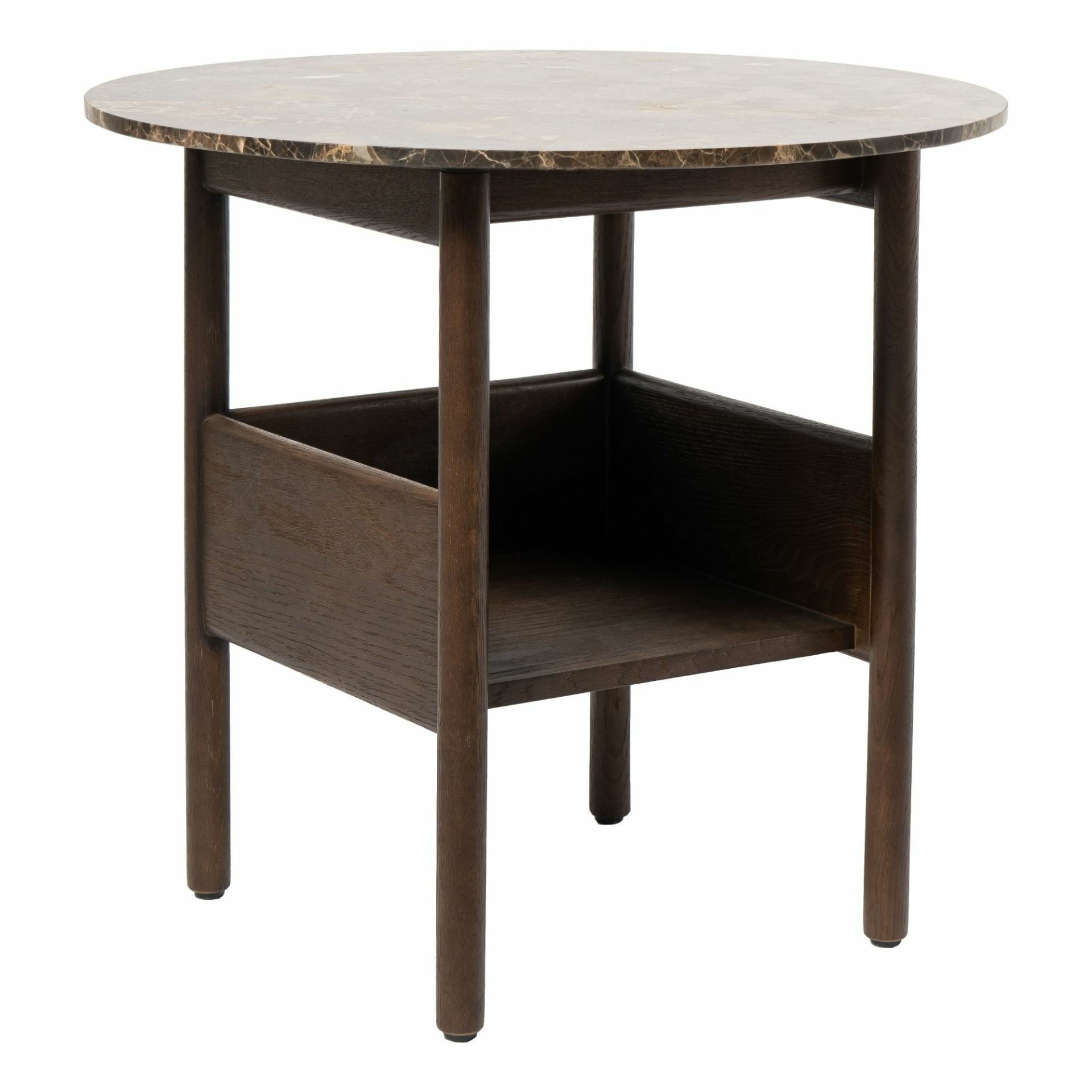 Wendelbo - Beistelltisch Collect Platte Marmor Emperador Braun Gestell Eiche Massiv Und Furniert Dunkelbraun - 1
