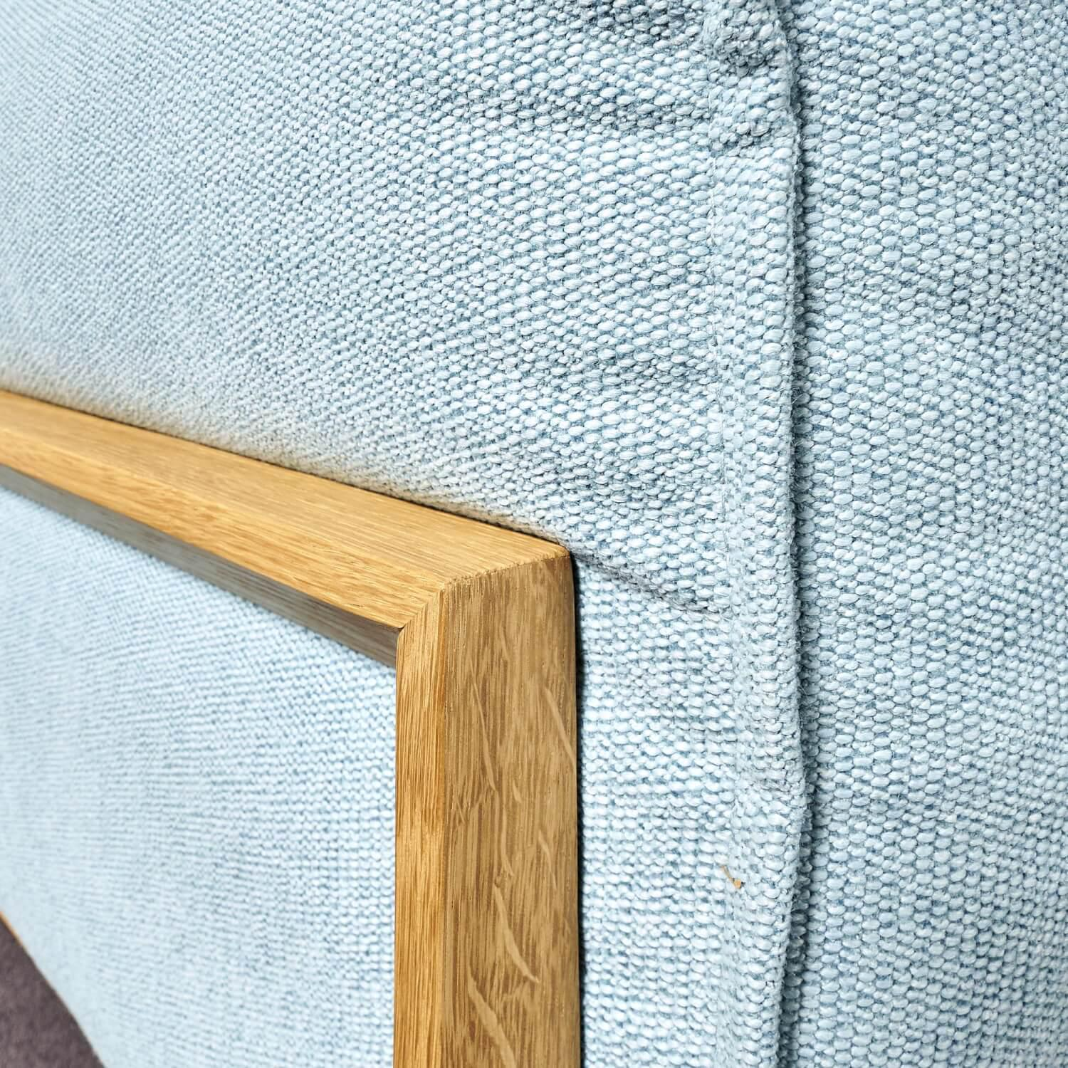 COR - Ecksofa Elm Stoff 9125 Hellblau Gestell Eiche Massiv Natur Geölt - 7