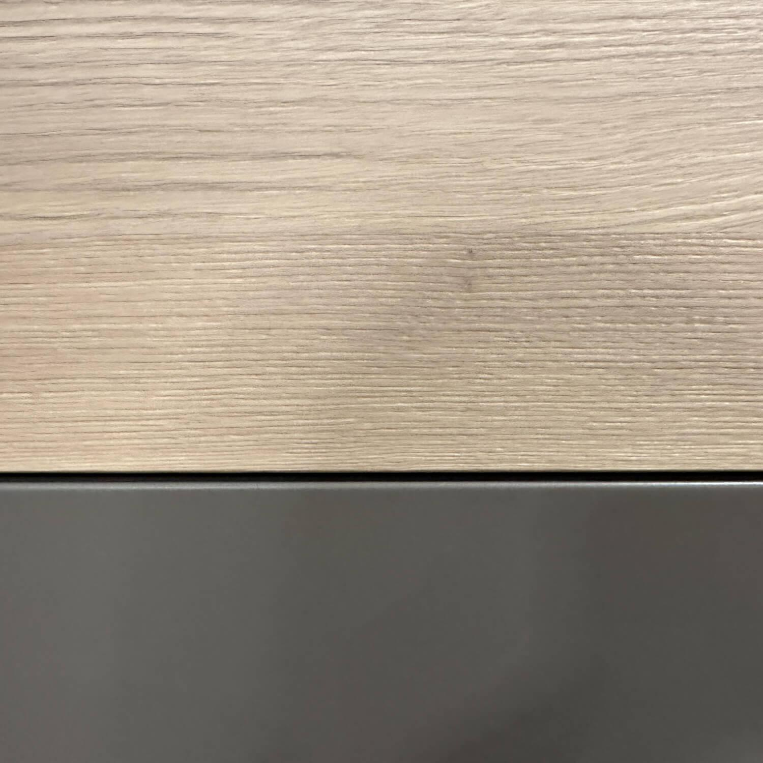 Anrei - Highboard Puro Wave W40 Massivholz Eiche Absetzung MDF Steingrau Lackiert - 6