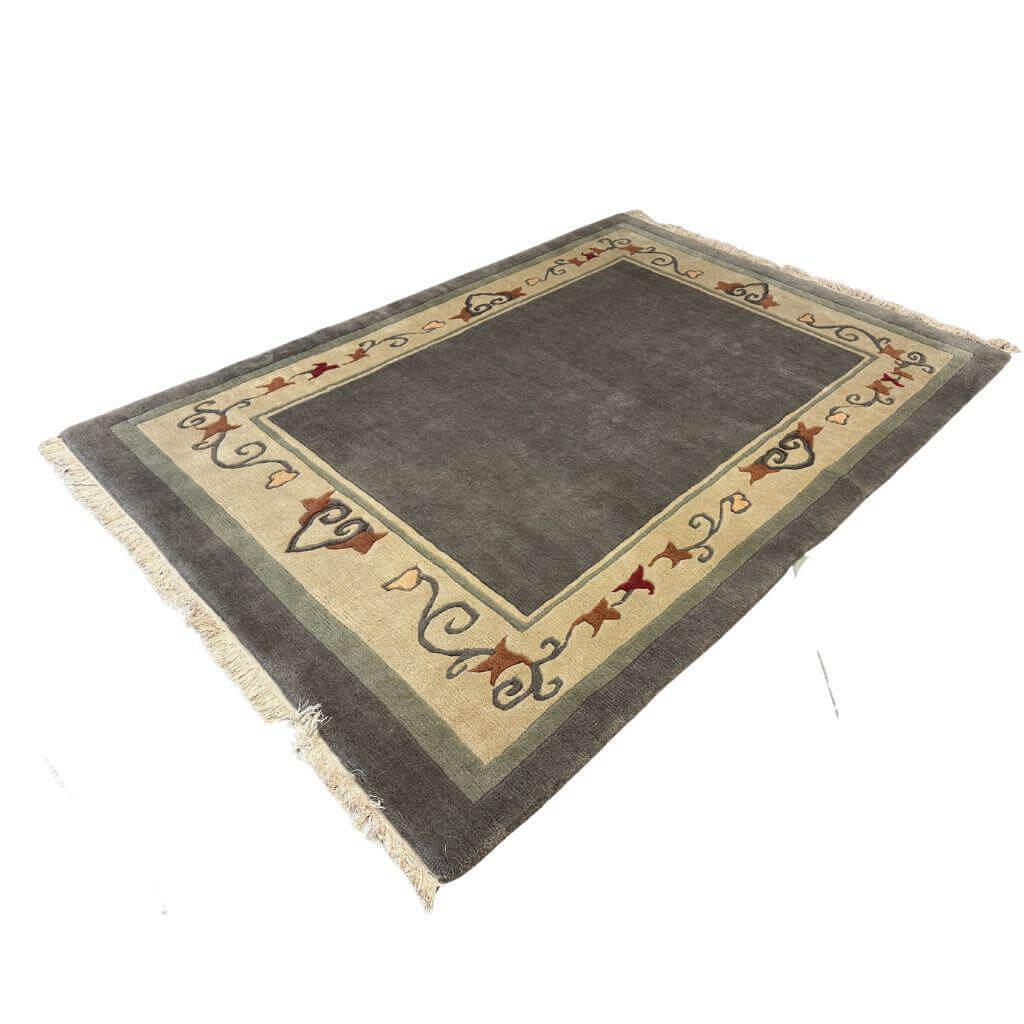 Eigene Herstellung - Teppich Nepal 248x177 cm handgeknüpft Schurwolle Blau Grau Beige - 1