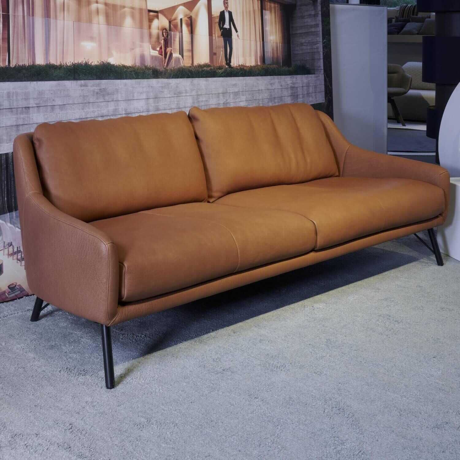 Sofa Flow Lounge Leder Sumatra Grizzli Braun