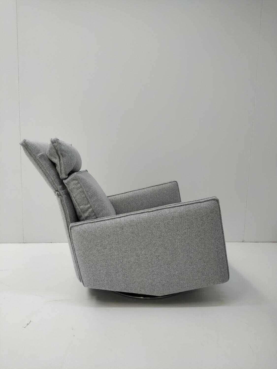 IP Design - Sessel Cube Lounge Stoff Mara Grau mit Hocker - 7