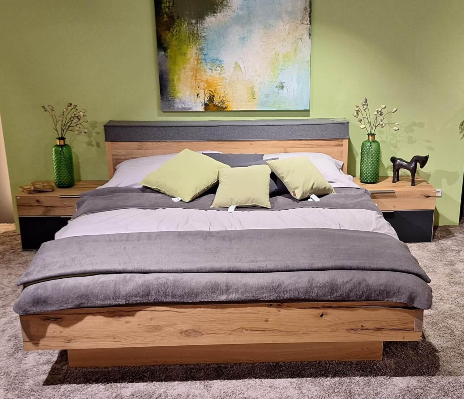 Voglauer - Schlafzimmer V Alpin Sleeping Eiche Altholz Glas Anthrazit Mit Beleuchtung - 11