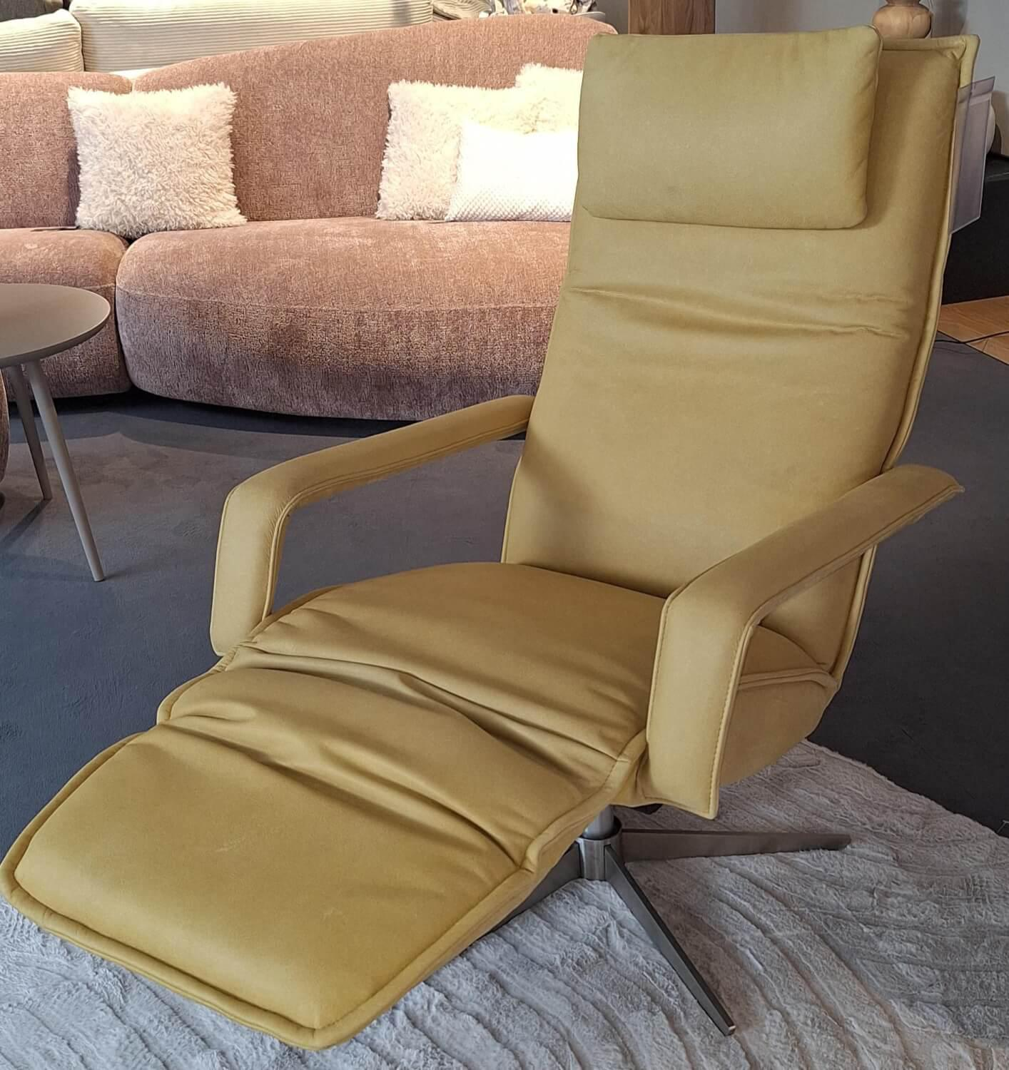 Koinor - Relaxsessel Sofy Leder A Safran Gelb Gestell Edelstahl mit Funktion - 7