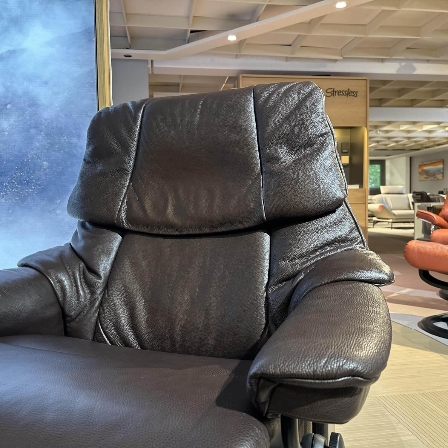 Stressless - Sessel Reno L Leder 091 Cori 85 Brown Braun Gestell Classic Holz 11 Wenge Leg Comfort Mit Kabel - 3