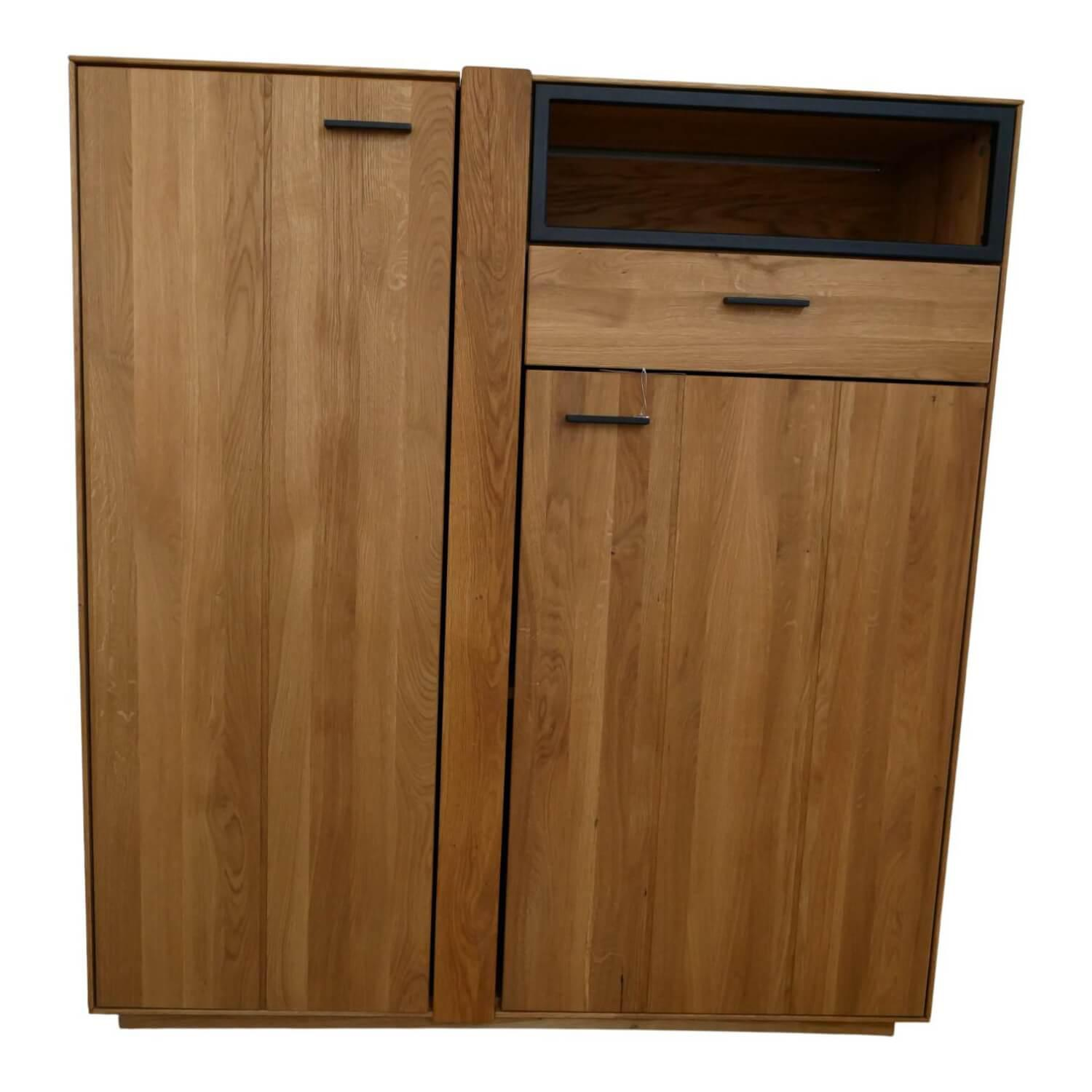 Natura - Highboard Blackpool Eiche Massiv Natur Geölt mit Beleuchtung - 1