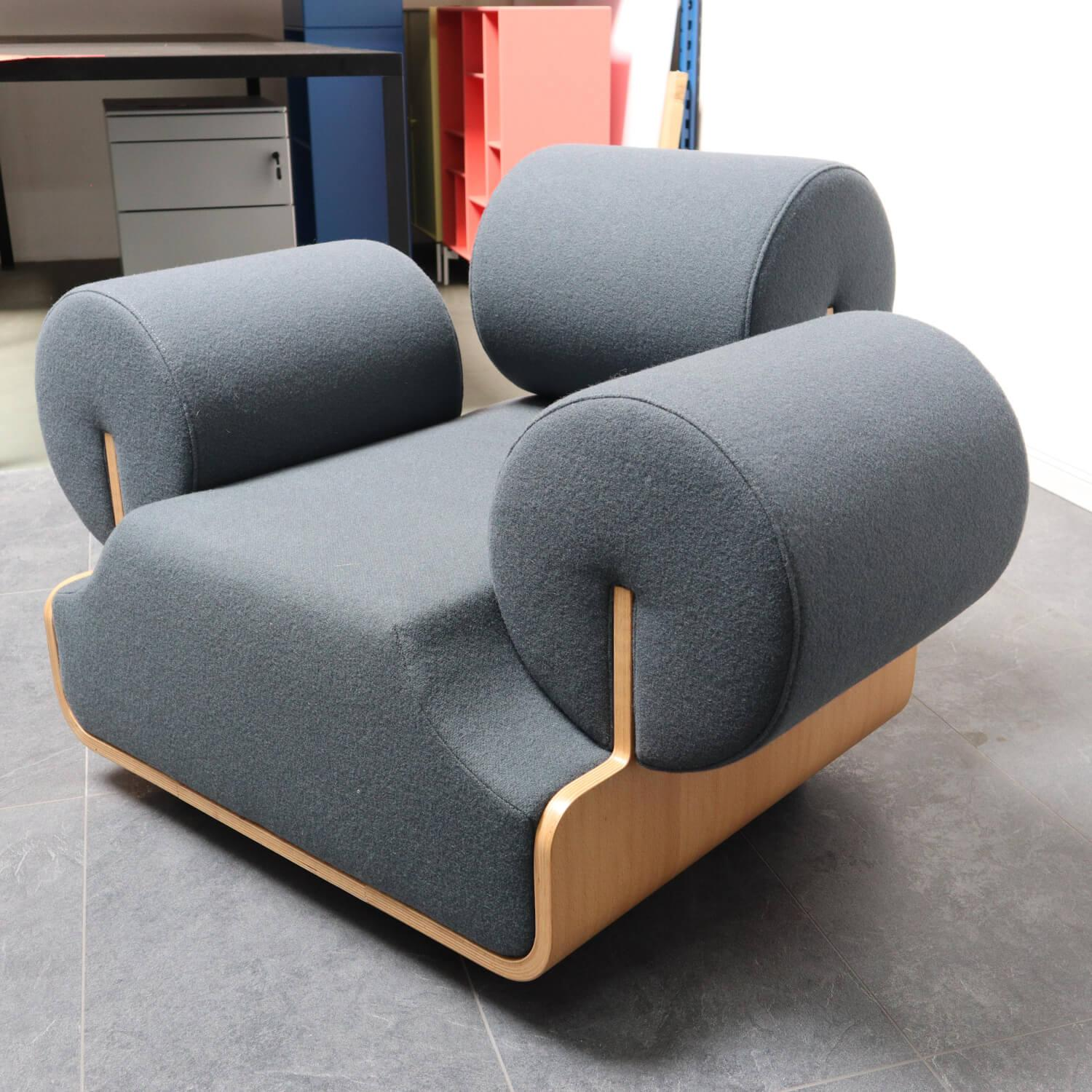 Spektrum - Sessel MVPHE Bezug Stoff Kvadrat Tonus 4 615 Anthrazit Gestell Buche Furniert - 5