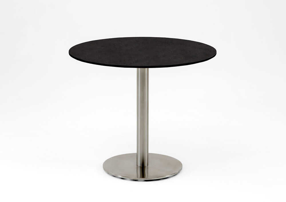 Tisch Bistro Gestell Edelstahl Gebürstet Tischplatte HPL Granit