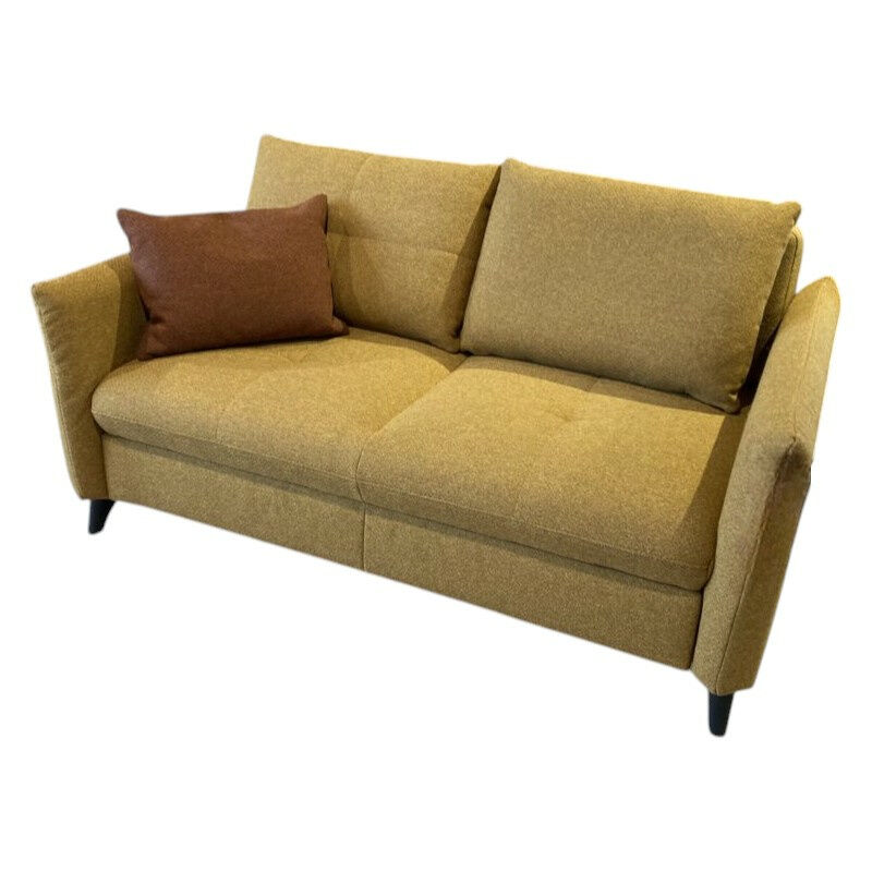 Steinpol - Sofa Paloma Stoff Portofino Mustard Gelb Füße Metall Schwarz Inklusive Kissen Kupfer - 1