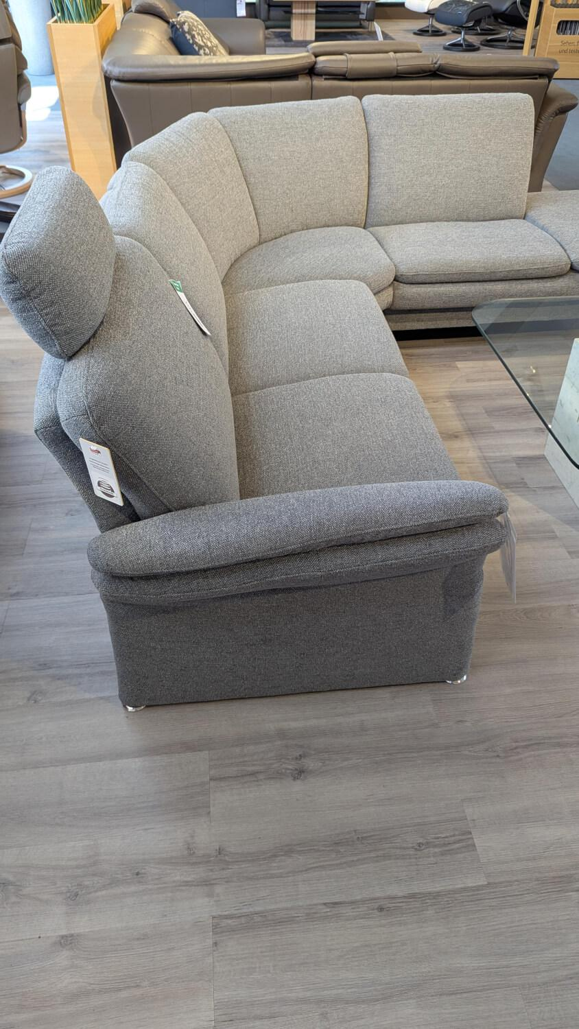 Arco - Ecksofa Chronos Stoff Medusa Rauchblau Grau Blau Metallfuß M01 Poliert Armlehne Klappbar Inklusive Kopfstütze - 3