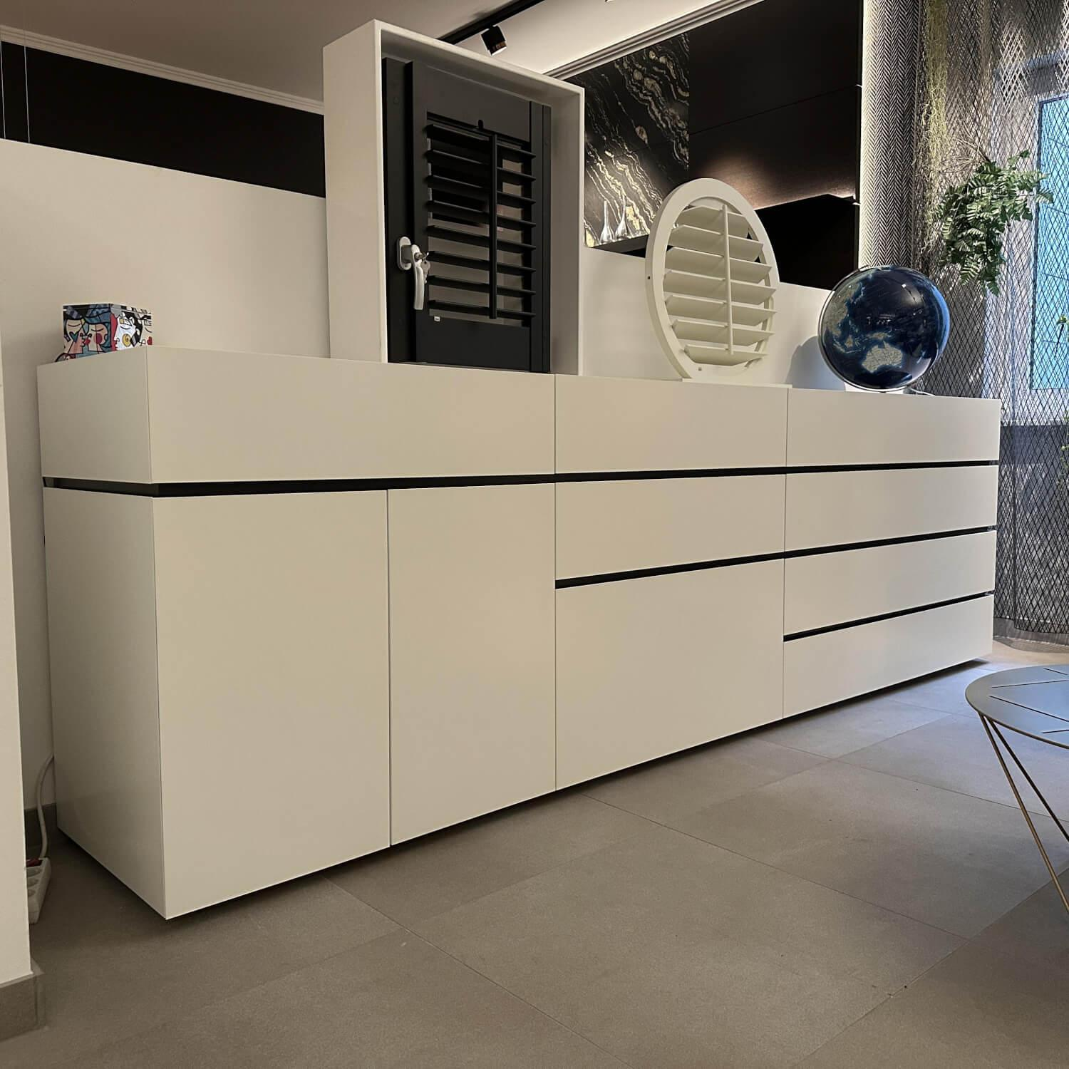 Interlübke - Sideboard Just Cube Bold Front Lack Weiß Korpus Lack Anthrazit - 3