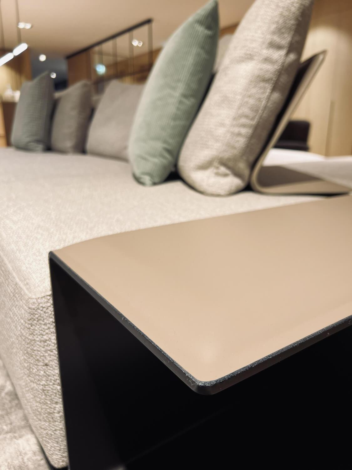 Poliform - Sofa Westside Stoff D Micene 09 Sabbia Beige Basis Nickel Matt Brown Braun Inklusive Kissen - 4