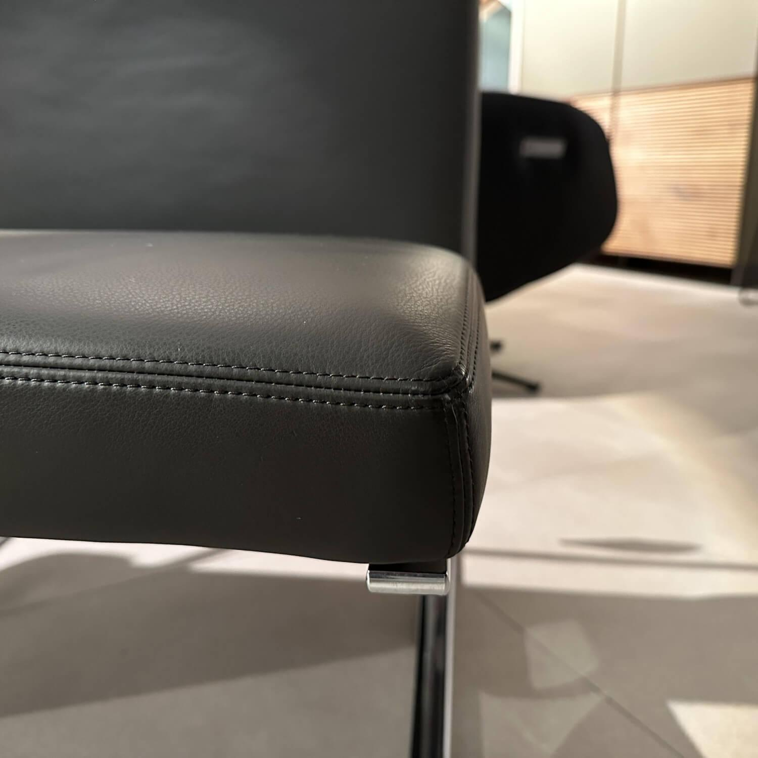 Walter Knoll - Sessel Berlin Chair Leder Congress 55 Schwarz Gestell Chrom - 4