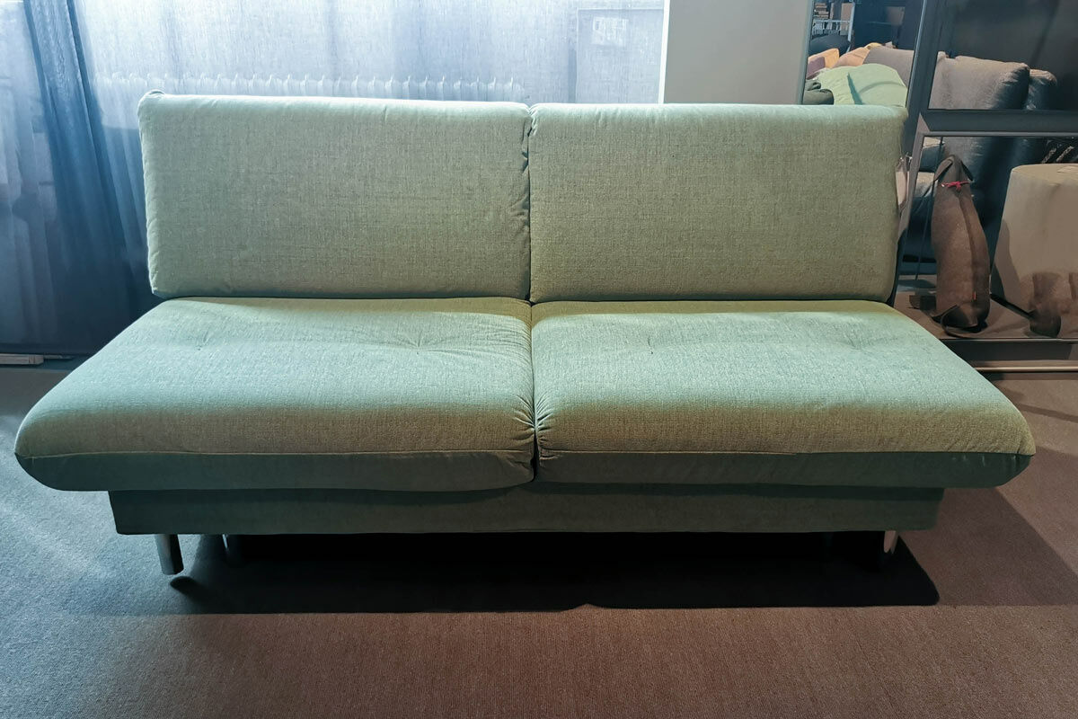 Brühl - 2,5-Sitzer Schlafsofa Quint Stoff 3221 0034 Grün Gestell Metall Verchromt - 3