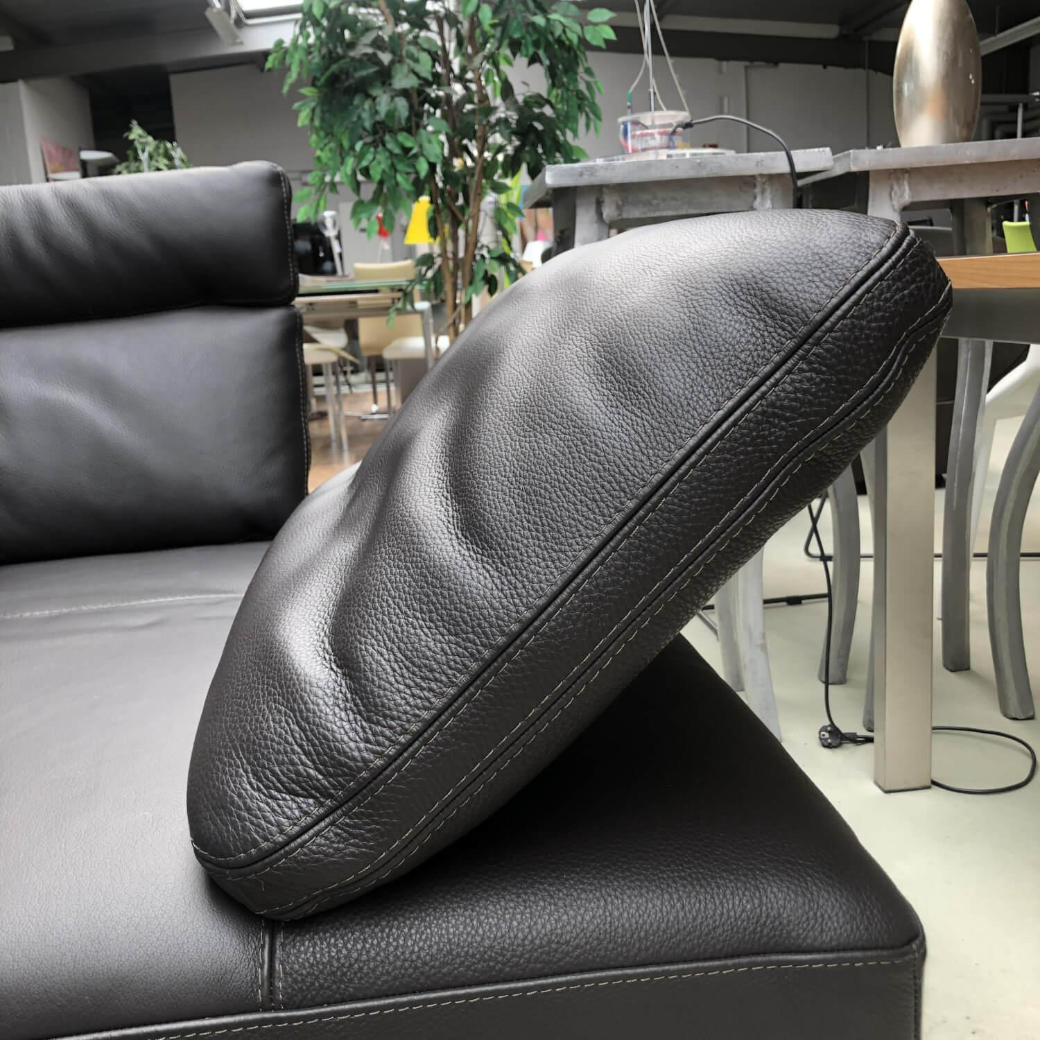 Cierre - Sofa Jack Leder Schwarz mit Kissen und Funktion - 3