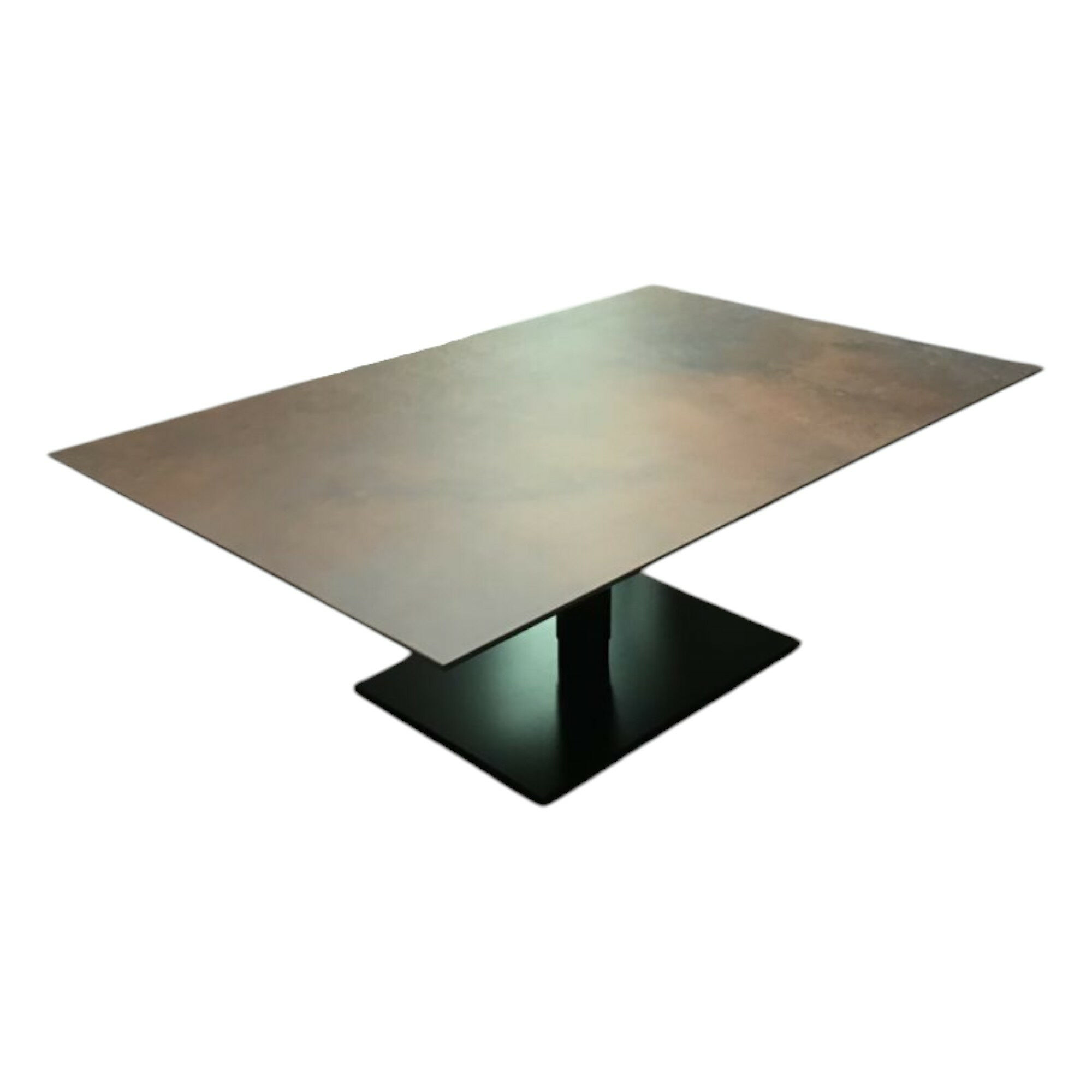 Ronald Schmitt Design - Couchtisch Kolo Platte Keramik Ossido Bruno Braun Gestell Edelstahl Tiefschwarz - 1