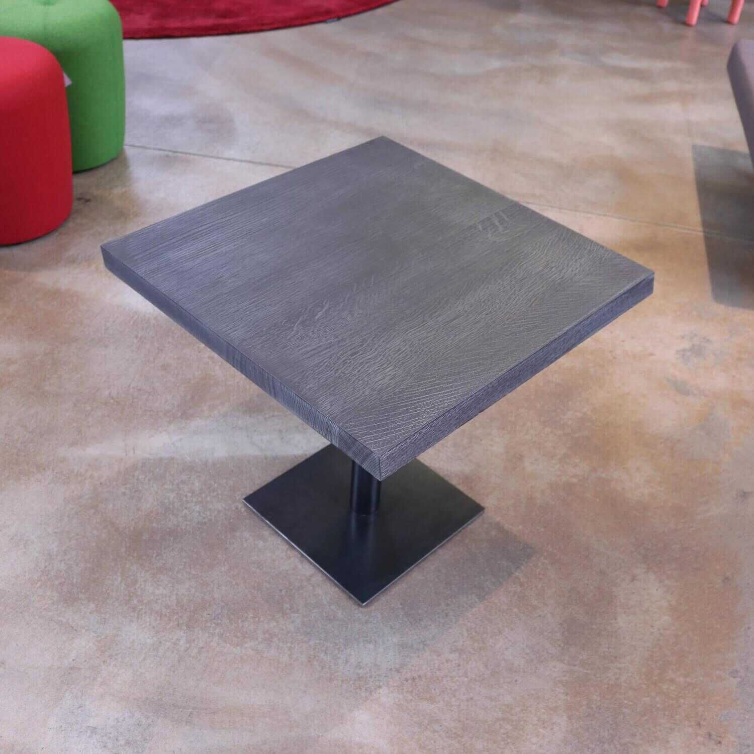 Tisch Eiche Grau Bodenplatte In Naturfarbenem Eisen Geölt