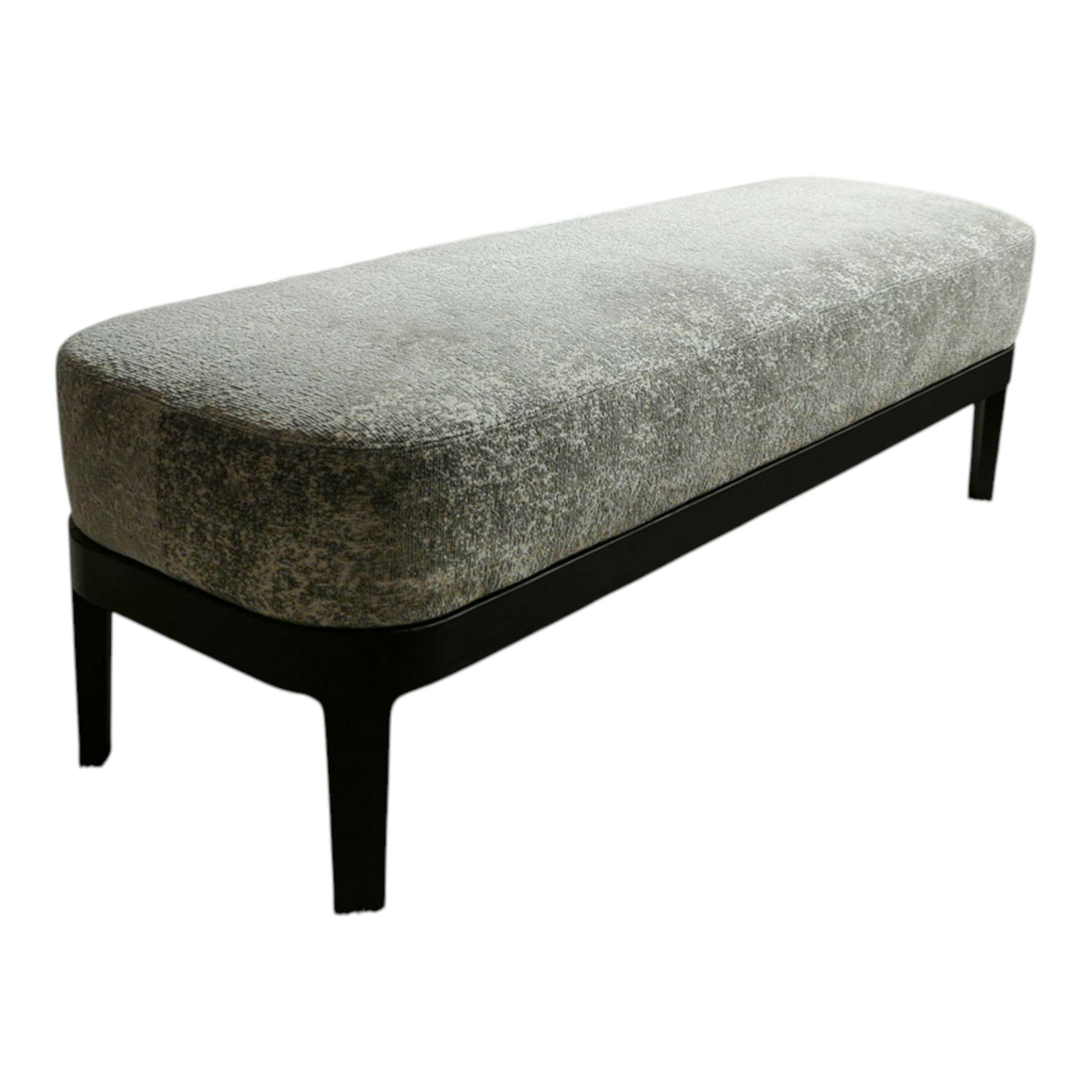 Molteni & C - Bettbank Fulham Stoff Kassandra Grau Gestell Eiche Schwarz - 1