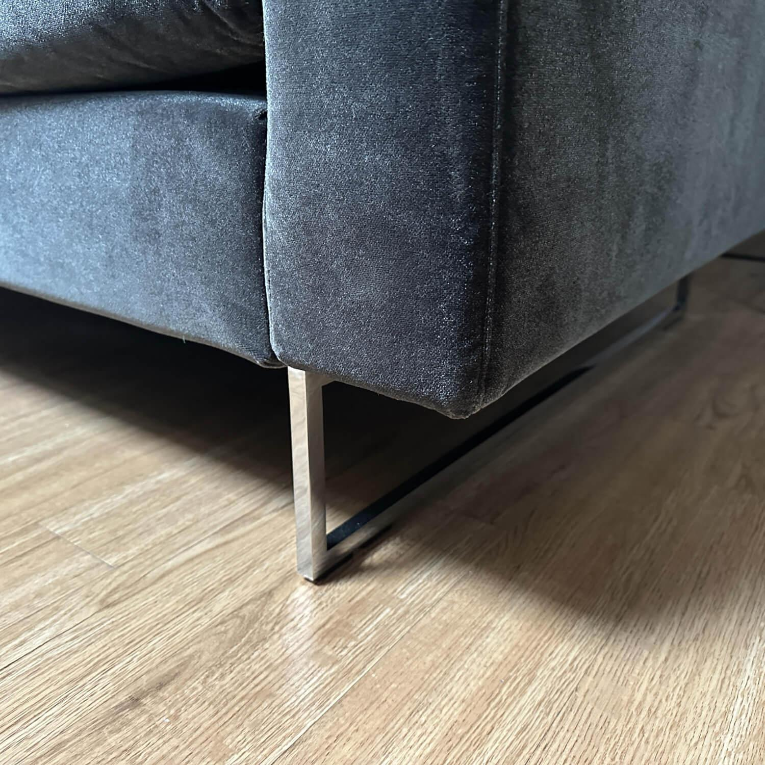 Brühl - Sofa Embrace Stoff 4473 98 Anthrazit Kufe Metall Verchromt Glänzend Inklusive Kissen Und Verstellung - 3