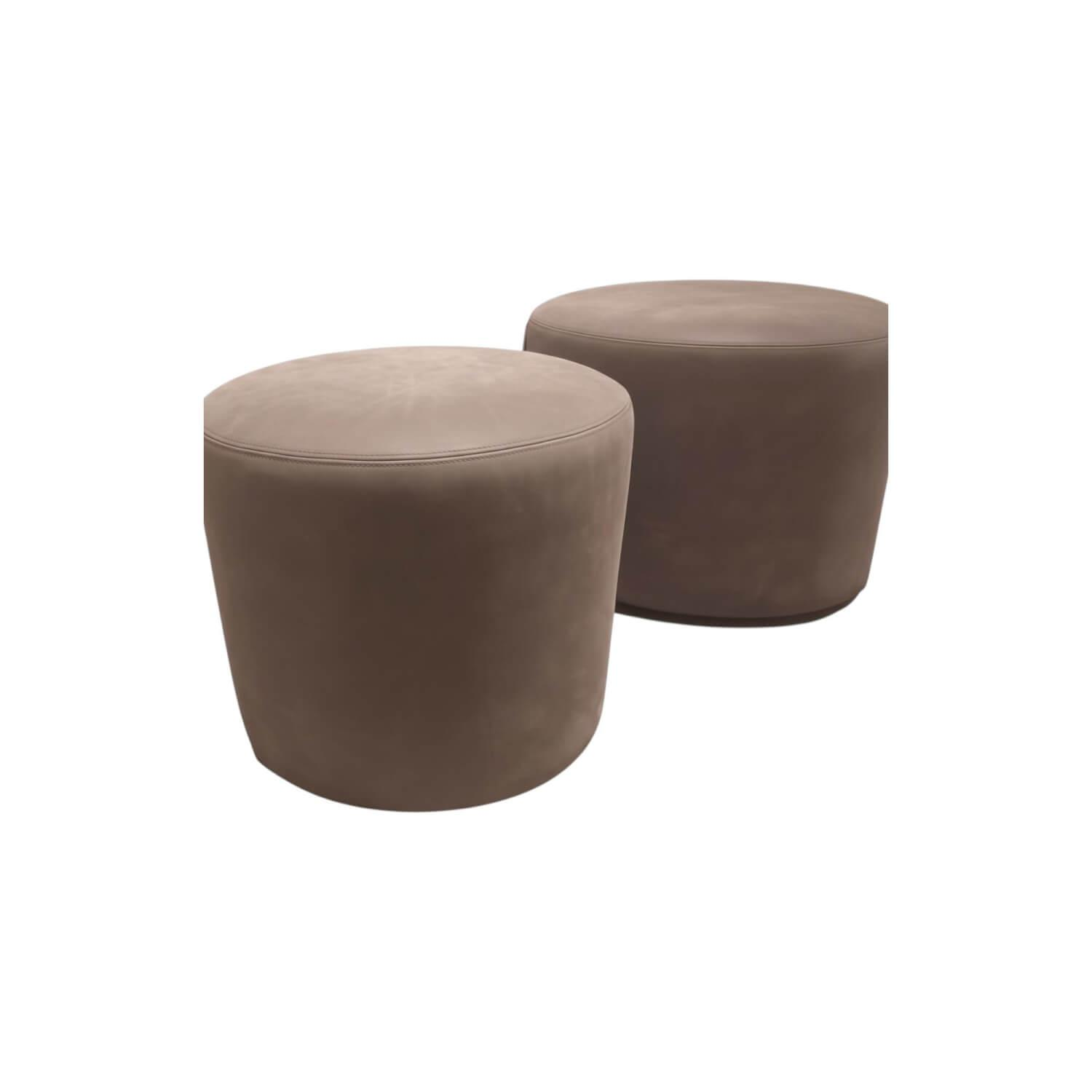 Erpo - 2er Set Hocker CL150 Leder M 390 570 Grau - 1