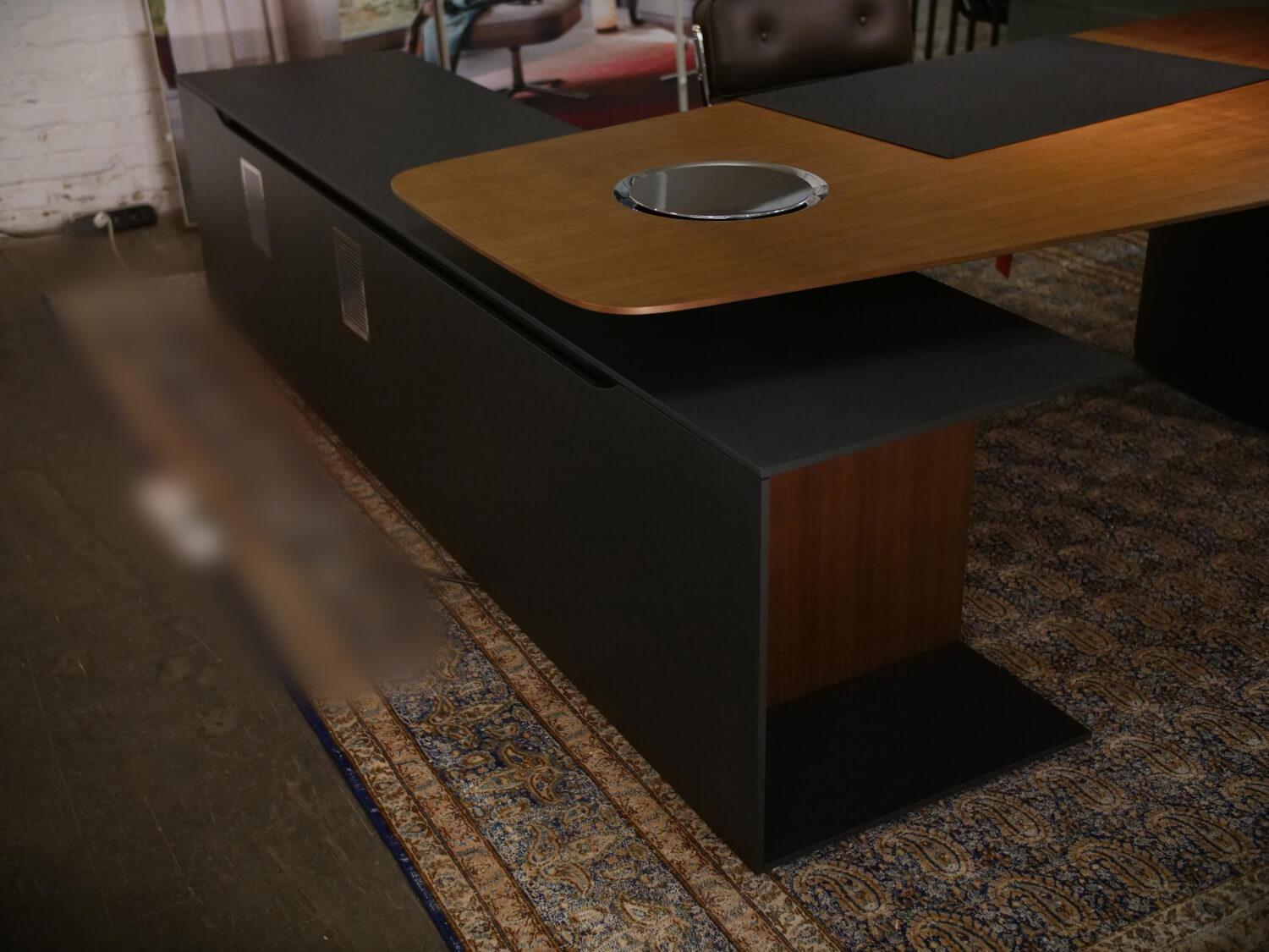 Walter Knoll - Keypiece Communication Desk Nussbaum Höhenverstellbar Mit Leder Ein- Und Auflagen - 5