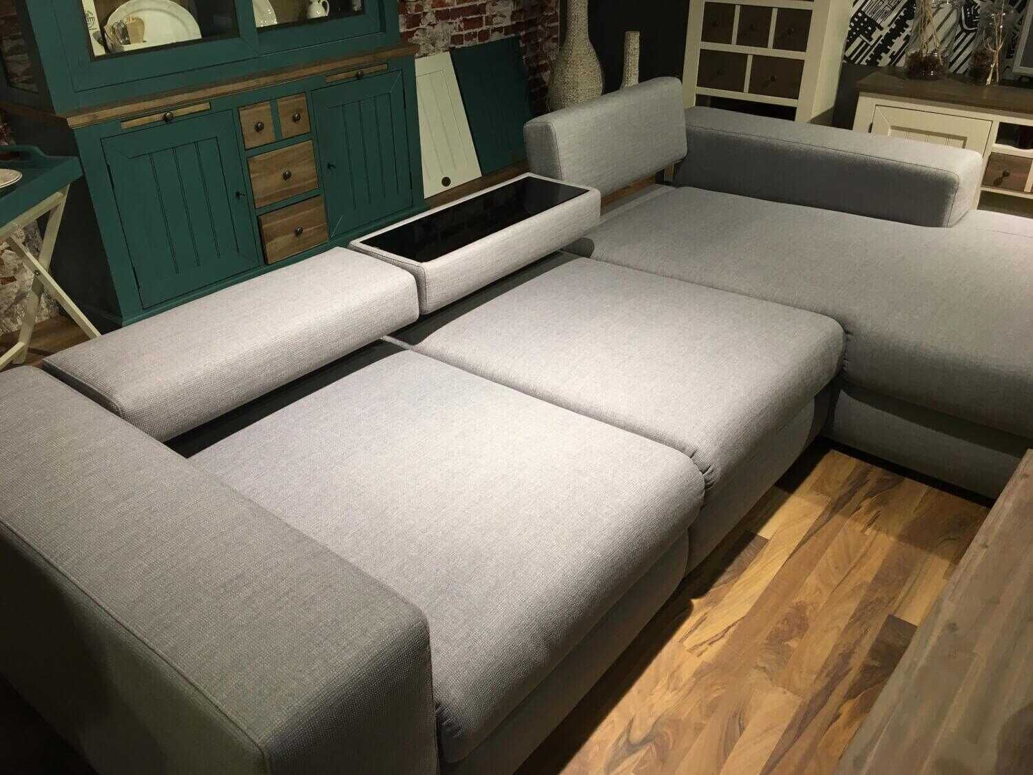 Michalsky - Ecksofa Berlin S Stoff Grau mit Rückenverstellung und 5 Kissen - 11