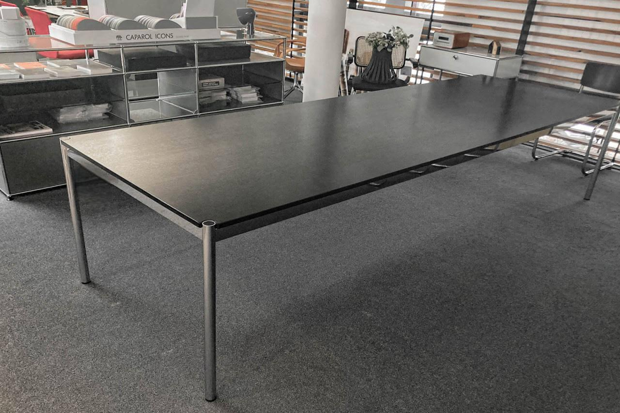 USM Haller - Besprechungstisch Platte Eiche Furniert Schwarz Gestell Chrom - 6