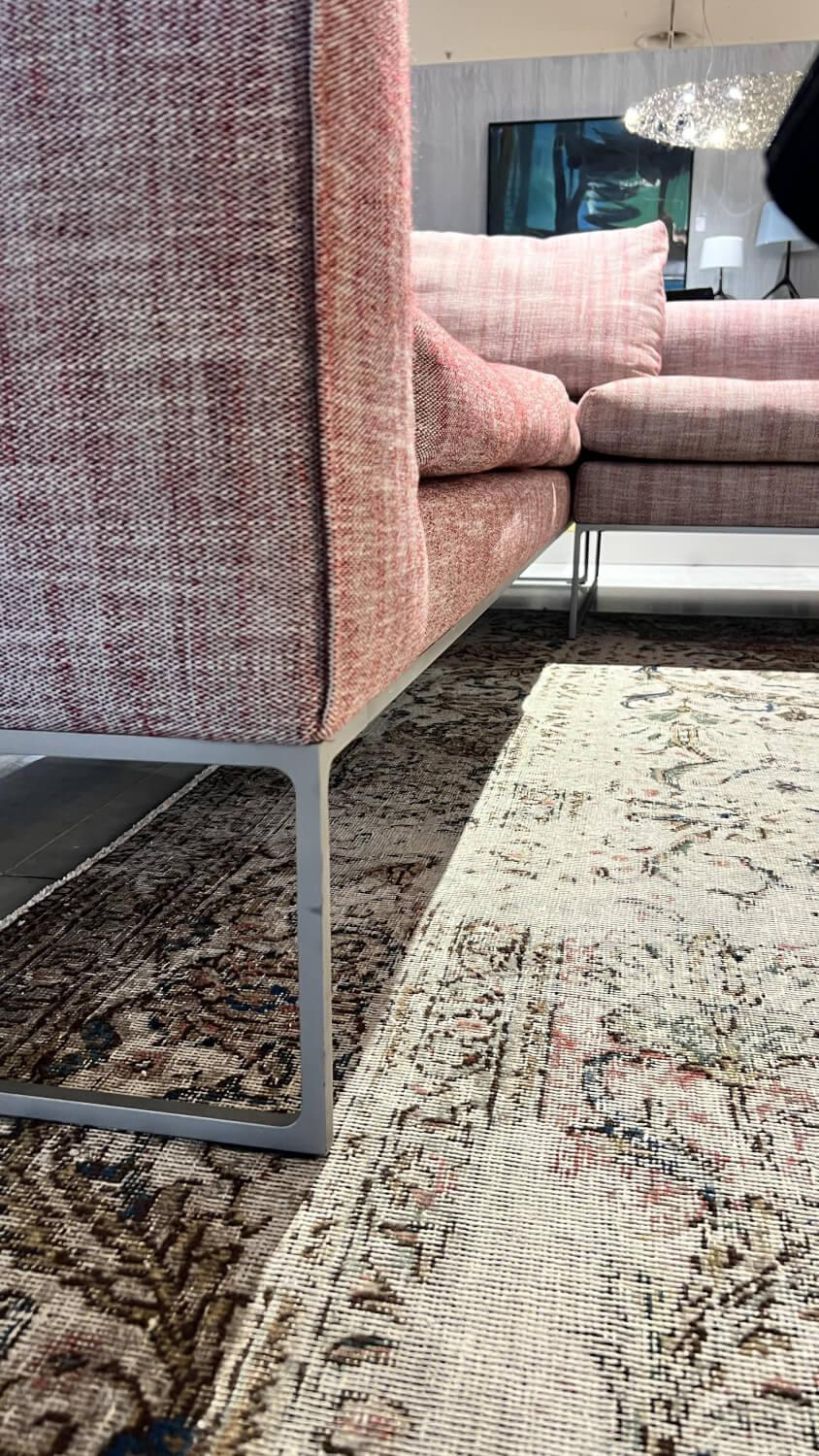 COR - Ecksofa Mell Lounge Stoff 9203 Rot-Weiß Rot Gestell Metall Fußrahmen Mit Kunststoffgleitern F04 Stahl - 6