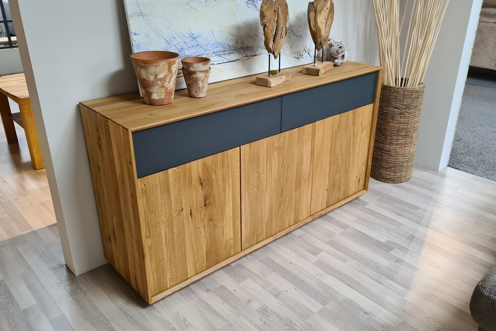 Natura - Sideboard LKS-02090-GS Missoula Eiche Massiv Geölt Glas Anthrazit - 2