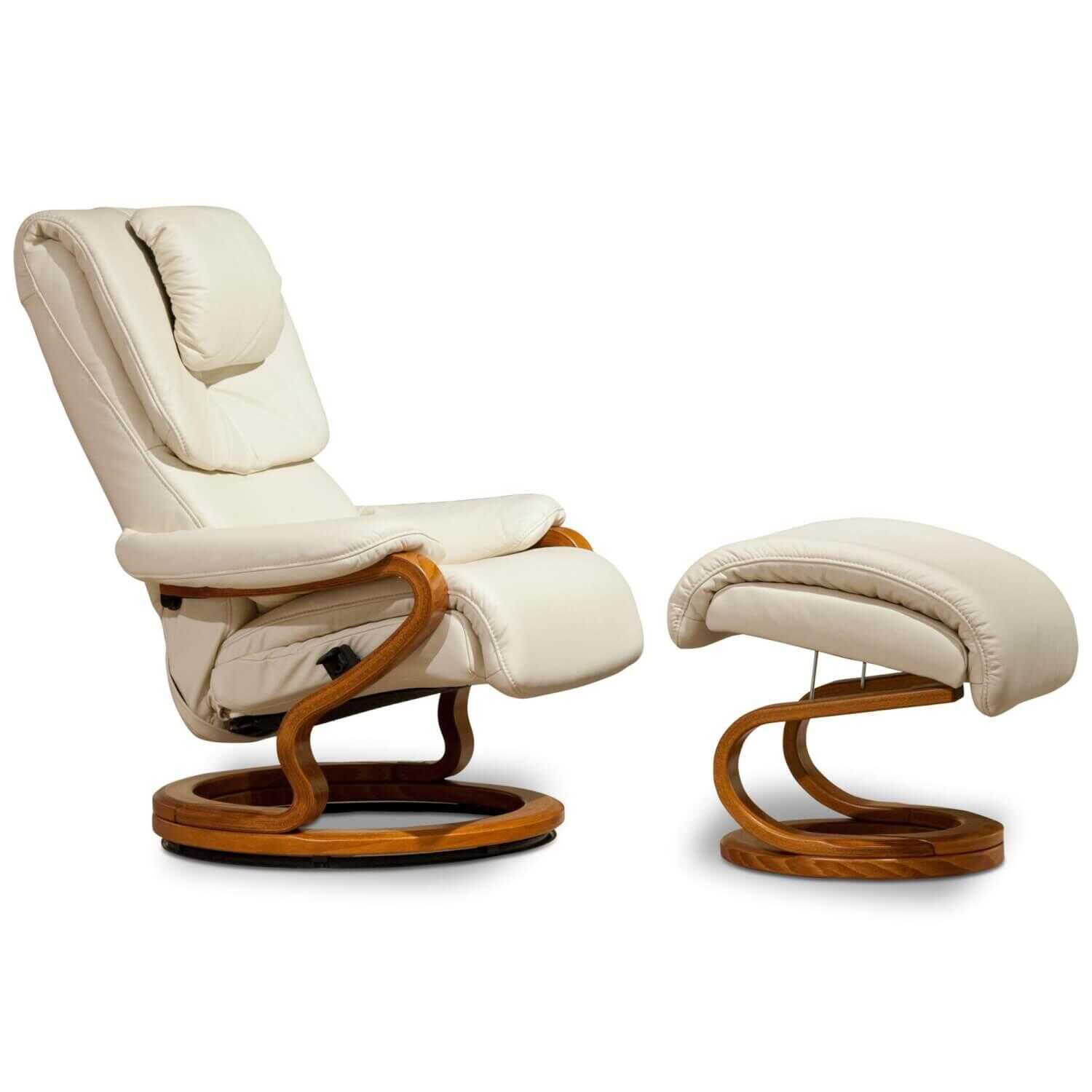 himolla - Sessel 8038 Leder Beige Mit Hocker - 1