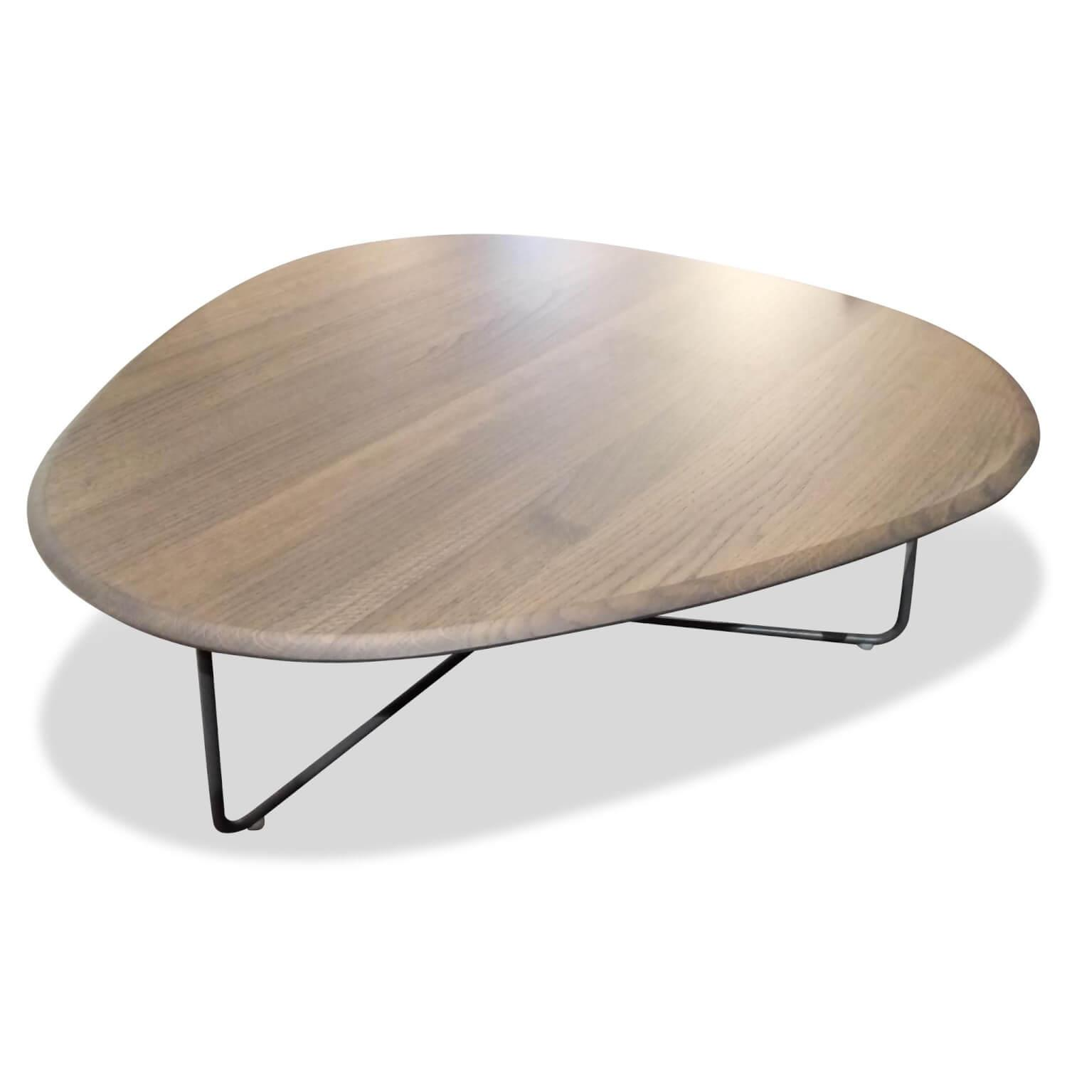 Pode - Salontisch Tripod Massivholz Eiche Pinegrey Gestell Grau Lackiert - 1