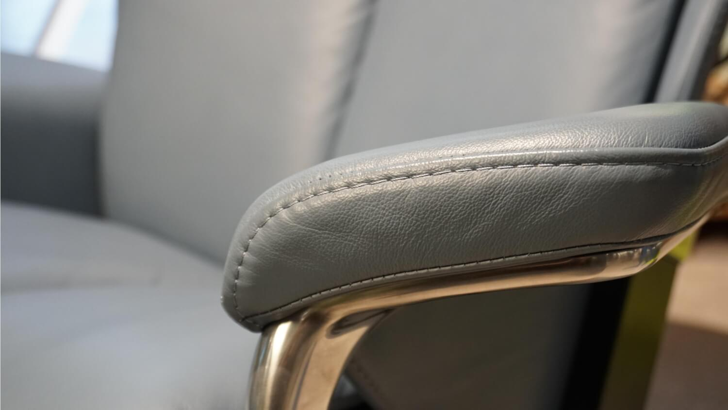 Stressless - Sessel Magic M Leder Paloma Grau Gestell Signature Schwarz Inklusive Hocker - 2
