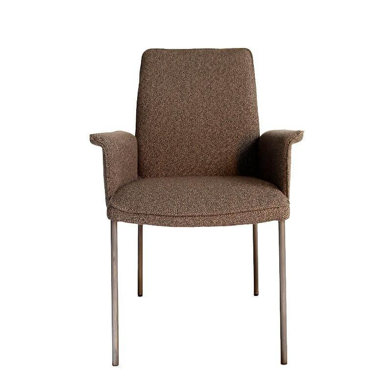 Christine Kröncke - 6er-Set Stuhl Jaro Stoff Mateo 021 Roccia Braun Gestell Vierfuß Metall Rauch Matt Braun Pulverbeschichtet - 8