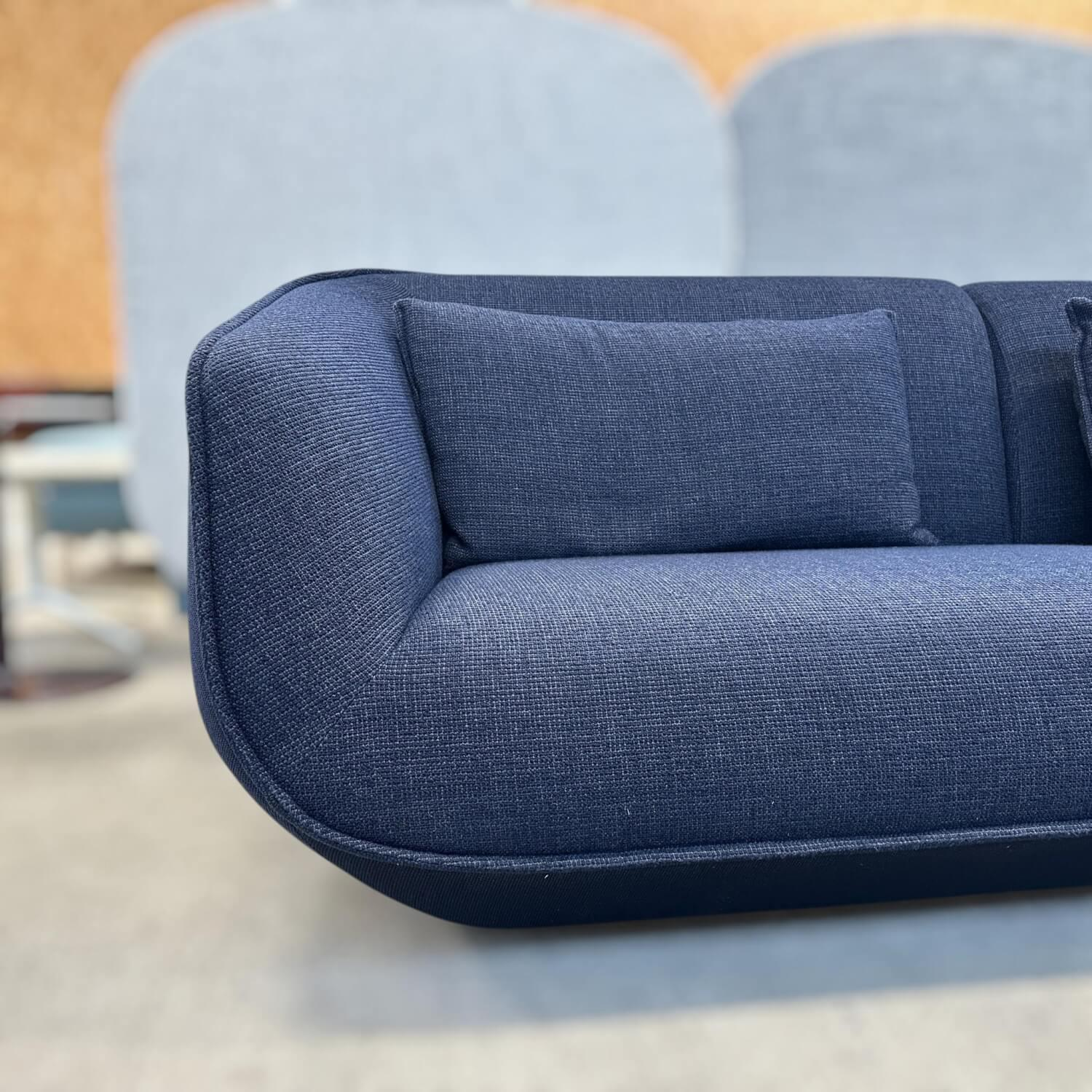 COR - Sofa Nook 36311 Stoff Außen 12039 Nachtblau Innen 8196 Indigo Blau Inklusive Hocker - 2