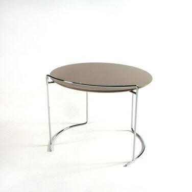 Cassina - Beistelltisch Djuna Platte Glänzend Lackiert Comfort Gestell Verchromt - 3