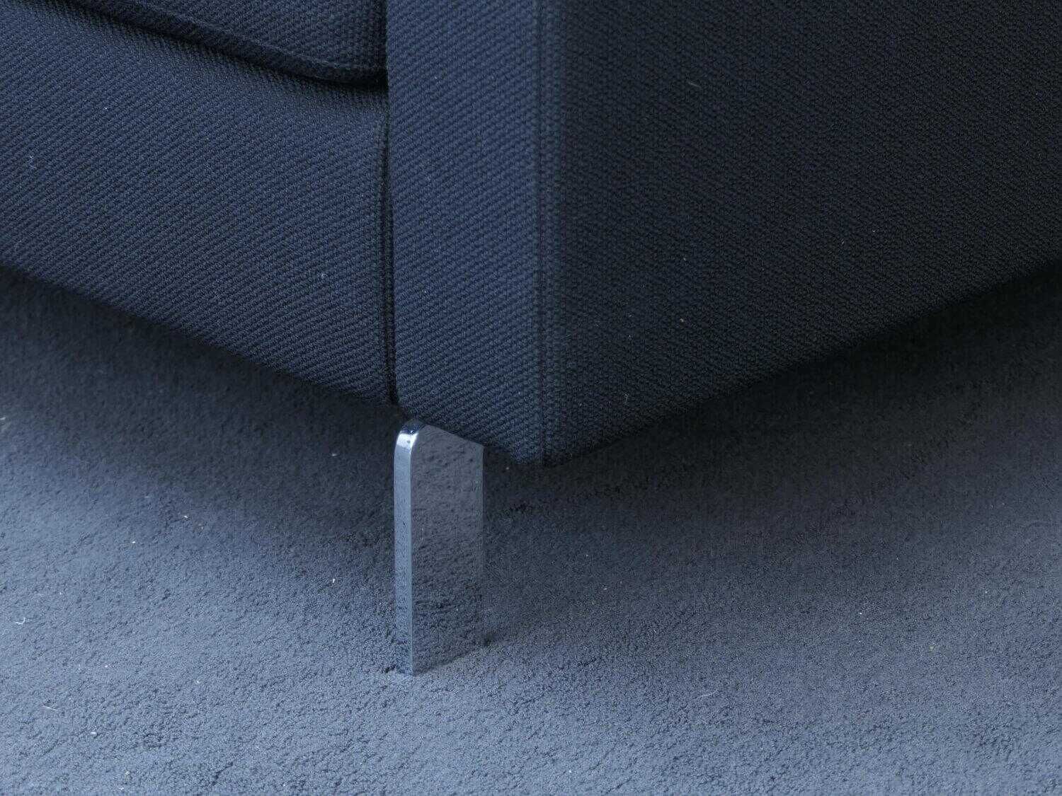 COR - Sofa Conseta Stoff 120 Schwarz Füße Chrom - 4