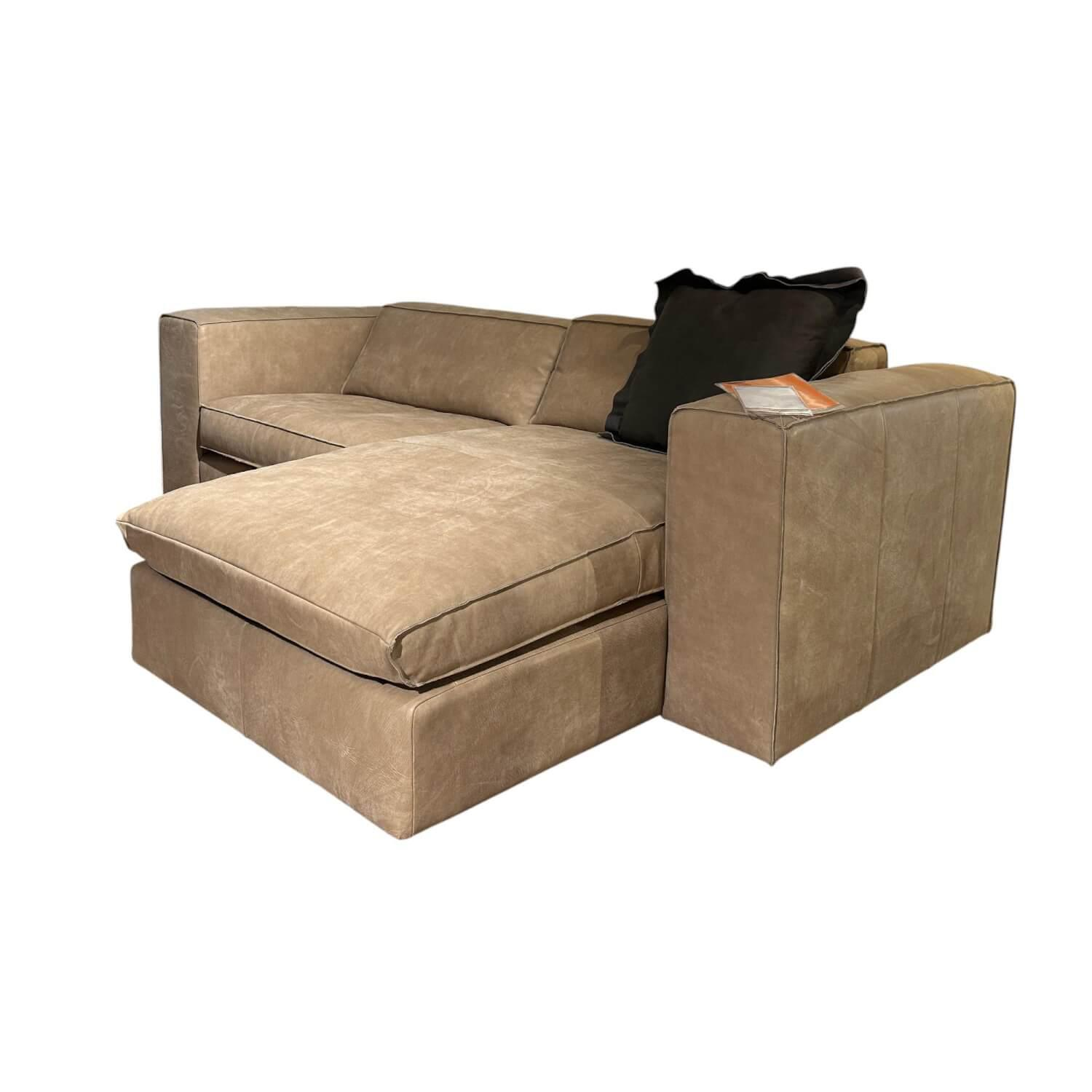 Het Anker - Ecksofa Sassari Leder S Africa Londra Braun Inklusive Rückenkissen - 1