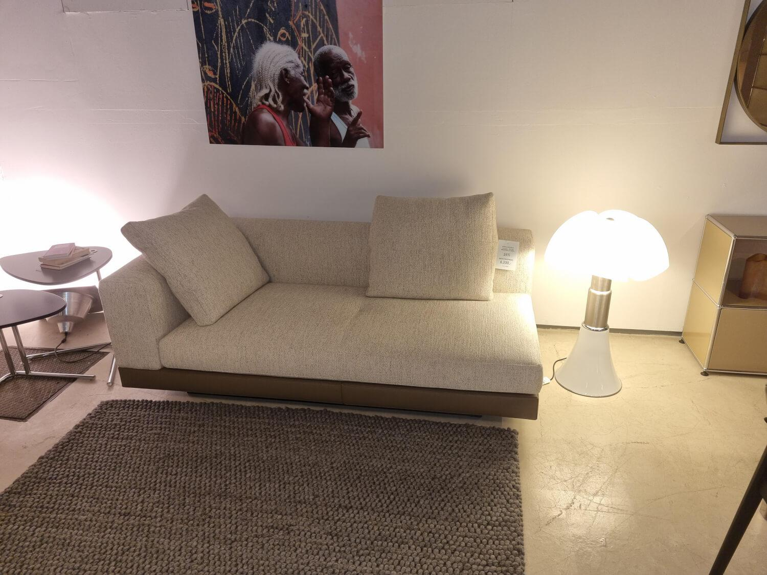 Minotti - Garnitur Connery Stoff Fisher Col. 01 Ecru Beige Base Aspen Leder Khaki - 4