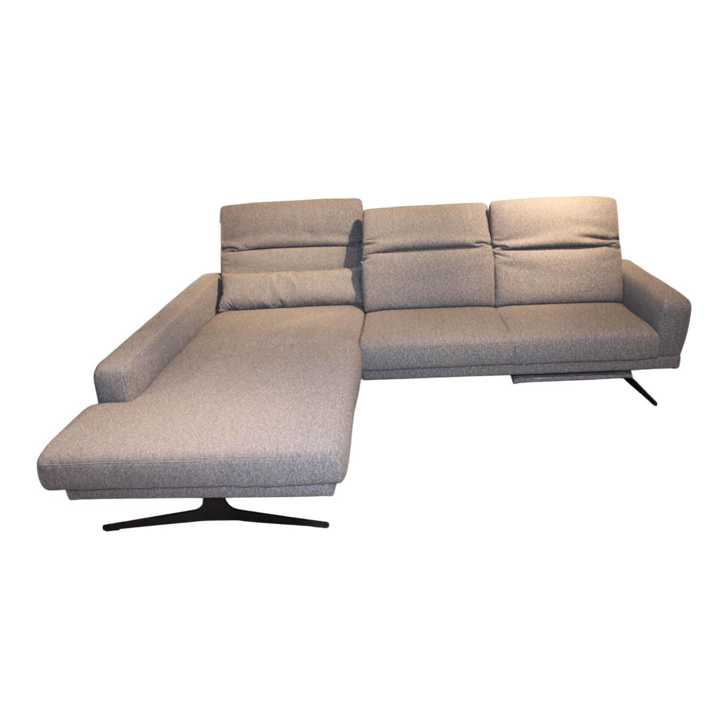 himolla - Ecksofa 1565 Calau Stoff Q2 Eden Tukan Grau Grün Füße Schwarz - 1