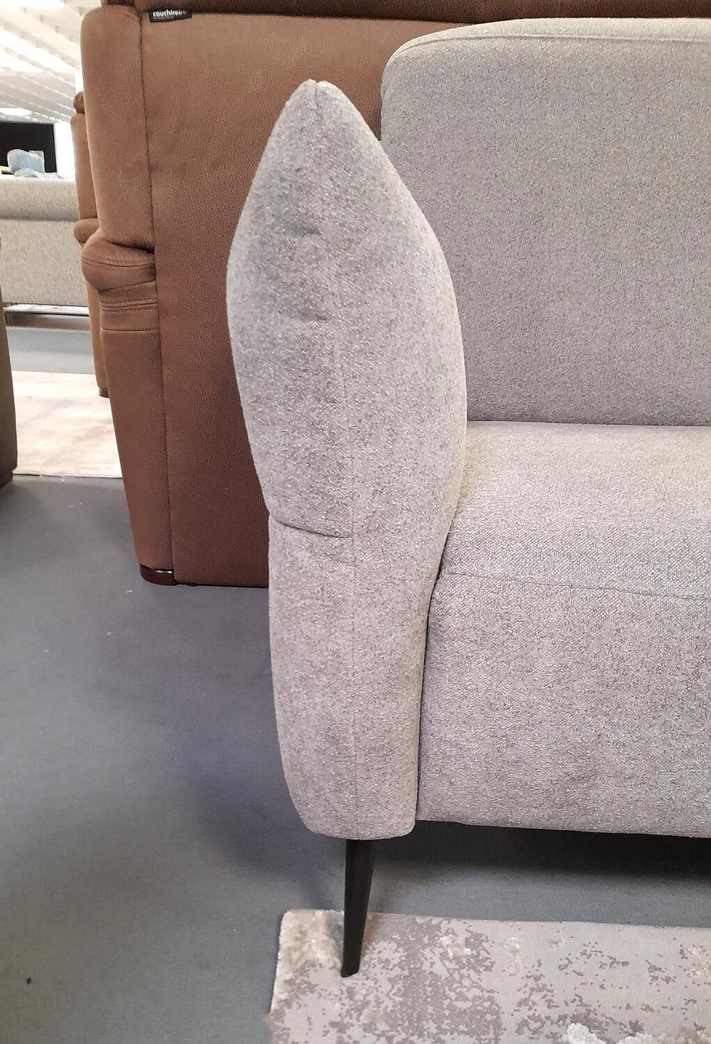 Arco - Ecksofa 50021 Stoff Ebba Quarz Grau Fuß Schwarz mit Kopfteilverstellung - 7