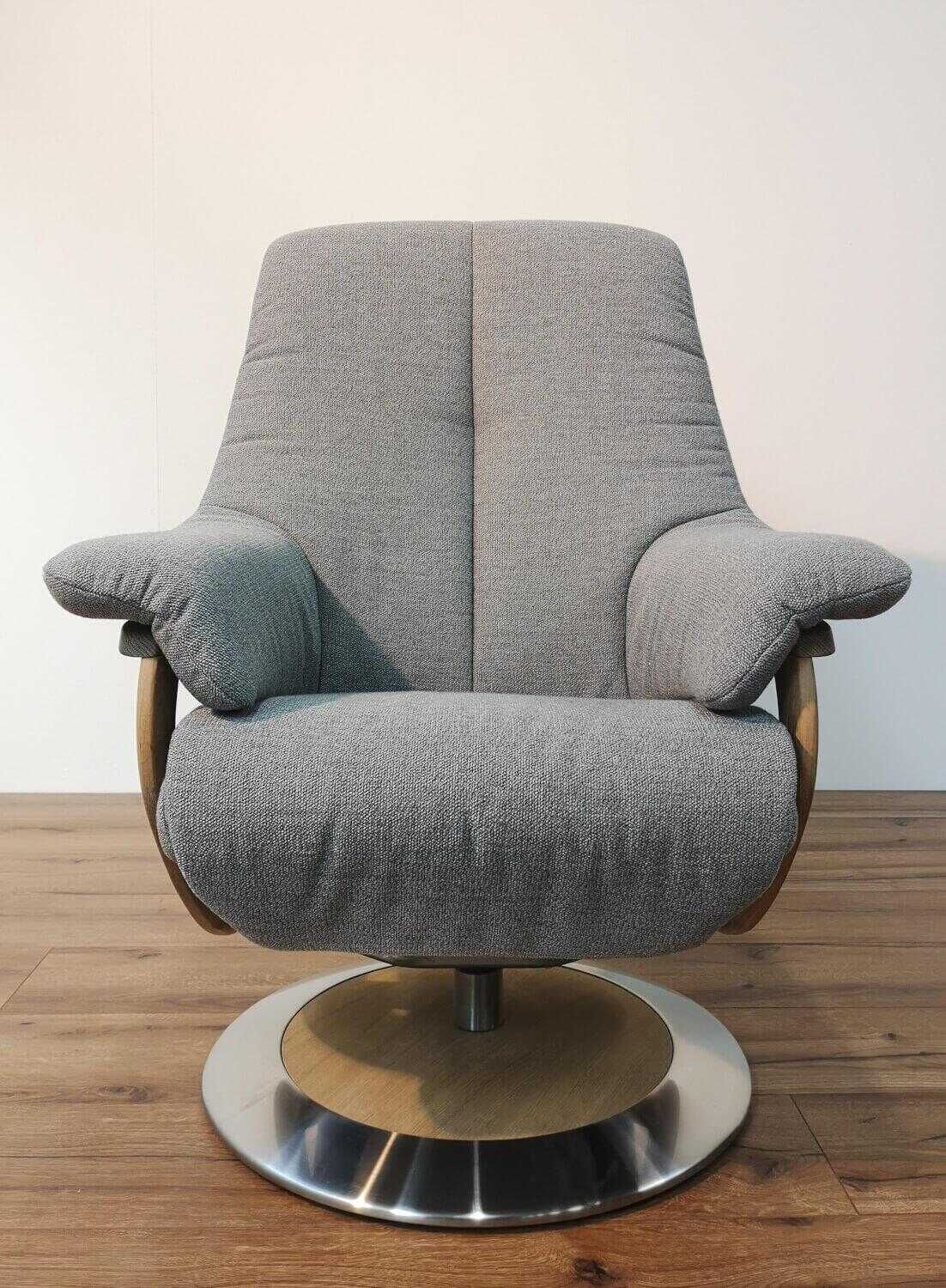himolla - Zerostress Sessel 7629 36D Stoff 24 Q2 Fashion Gletscher Grau mit Hocker - 4