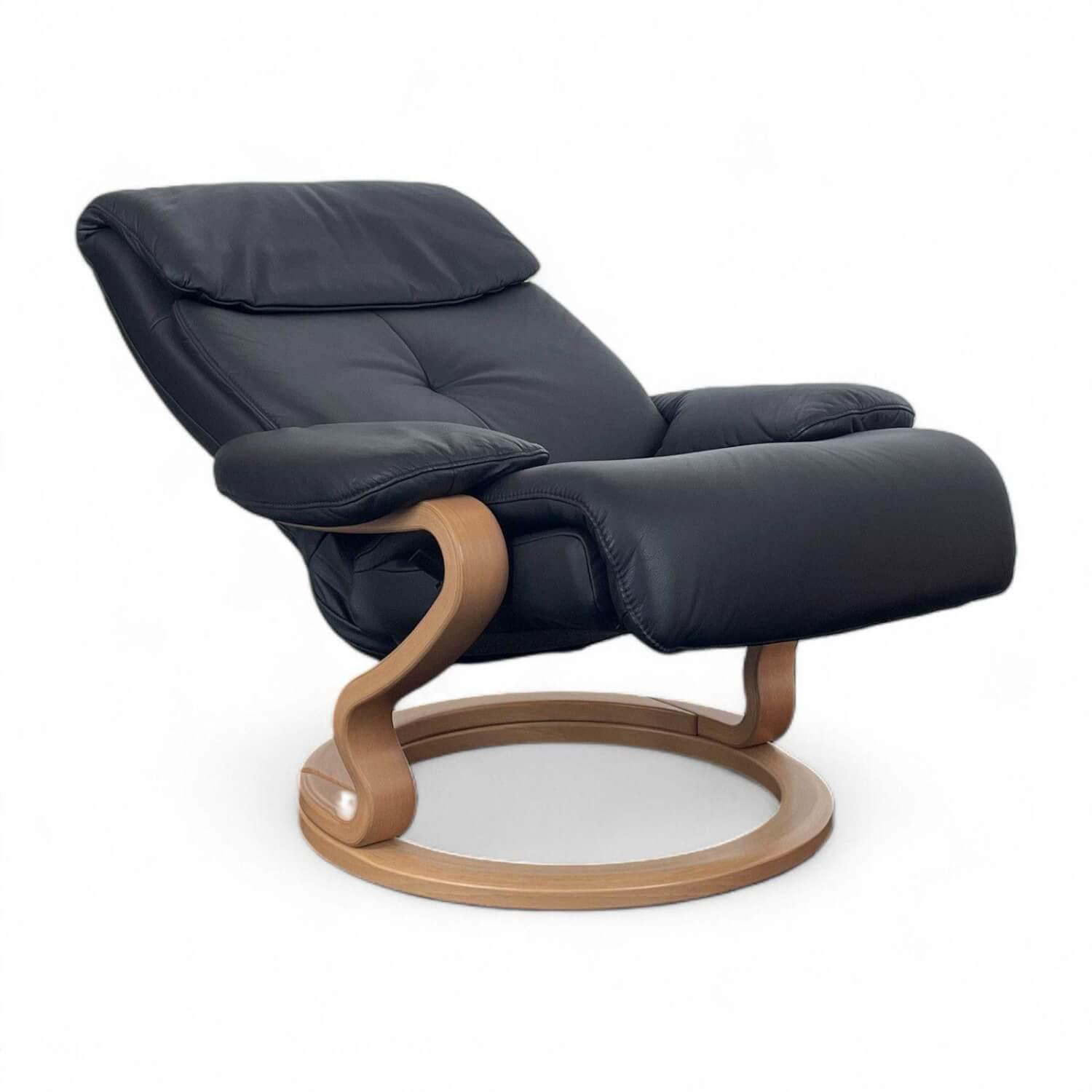 himolla - Sessel 7037 Zero Stress Echtleder Longlife Black Schwarz Gestell Buche Inklusive Hocker - 9