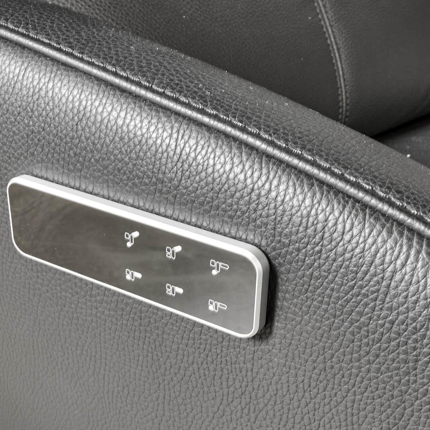 FSM - Relaxsessel Mate Mit Motorischer Verstellung Bezug Leder Living Black Drehteller Perlglanz - 3