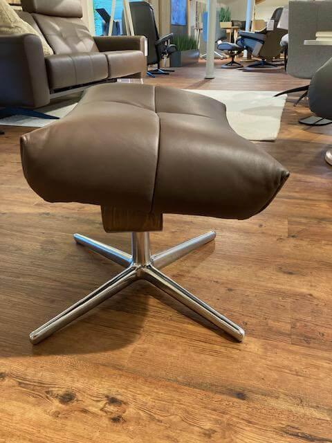 Stressless - Sessel David Cross Bezug Leder Paloma 094  Espresso 09433 Braun Füße Metall Inklusive Hocker - 3