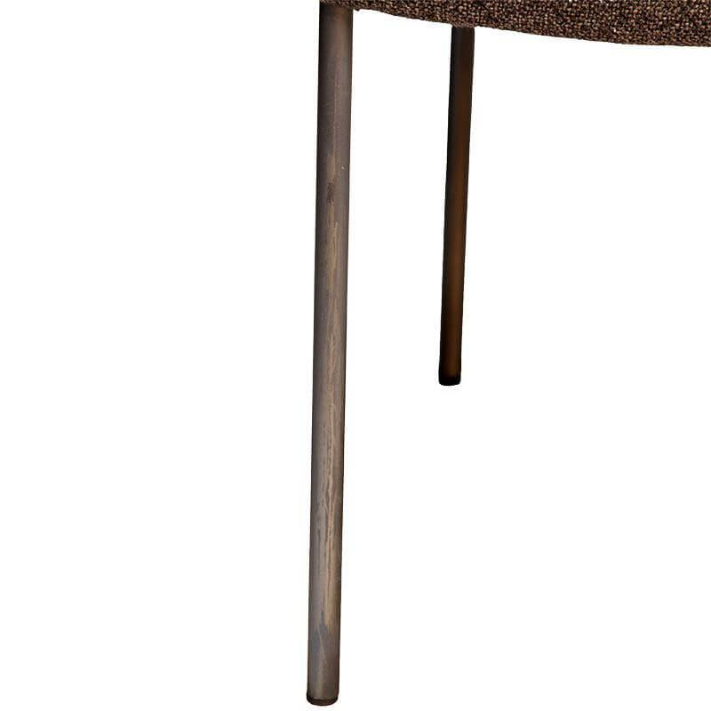 Christine Kröncke - 4er Set Stuhl Jaro Stoff Matteo 021 Roccia Braun Gestell Vierfuß Edelstahl Rauch Braun Matt - 9
