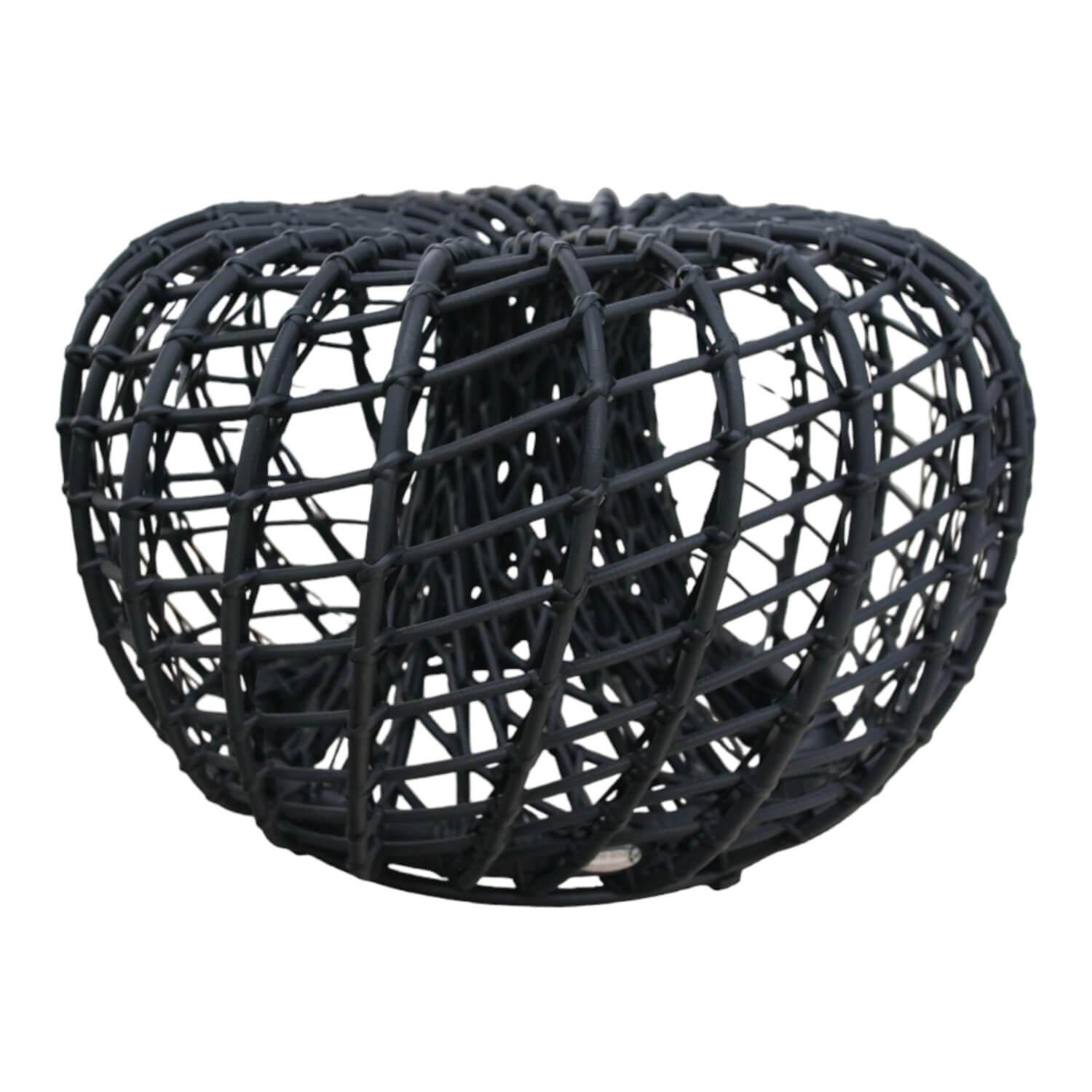 Hocker Nest Weave Lava Grey Schwarz Grau