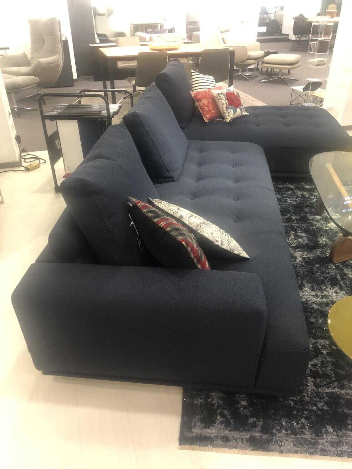 Zanotta - Ecksofa Shiki Stoff 30 Notte Blau mit 3 Rückenkissen - 4